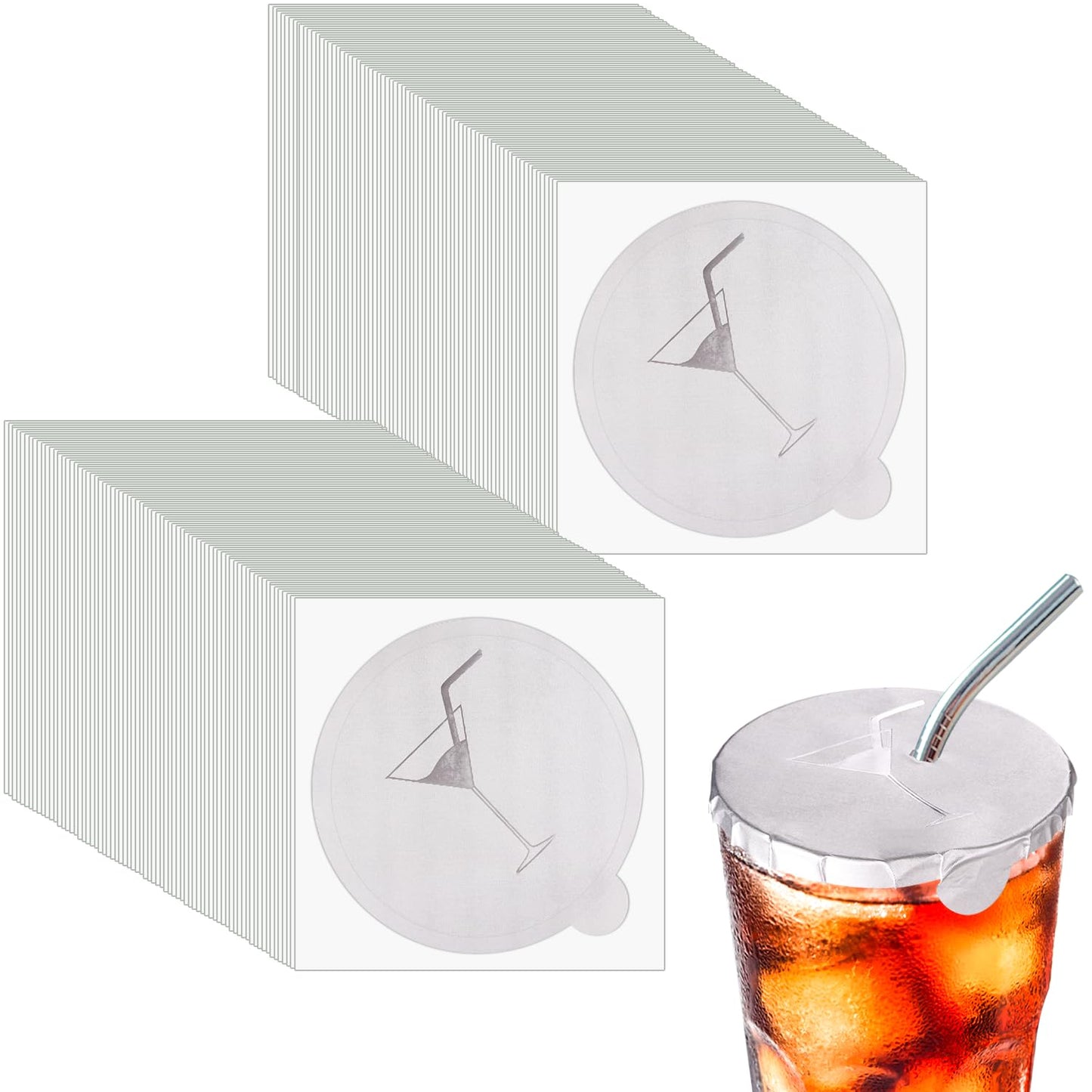 Protective Drink Cap, Pack of 100, Drink Sleeves for Protection Against Alcohol, Prevents Unwanted Items From Getting Into Beverage Cups, Fits Most