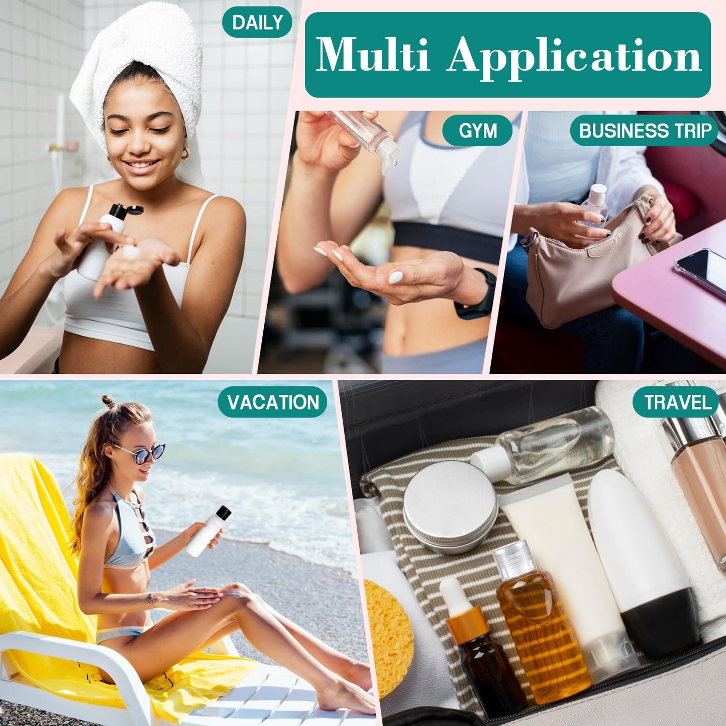 100pcs Empty 3.4 oz Travel Bottles with Flip Cap Tsa Approved Leakproof Plastic Squeeze Small Shampoo Bottles for Toiletries Liquids Travel Essentials Containers for Lotion, Party favors, Bulk Gifting