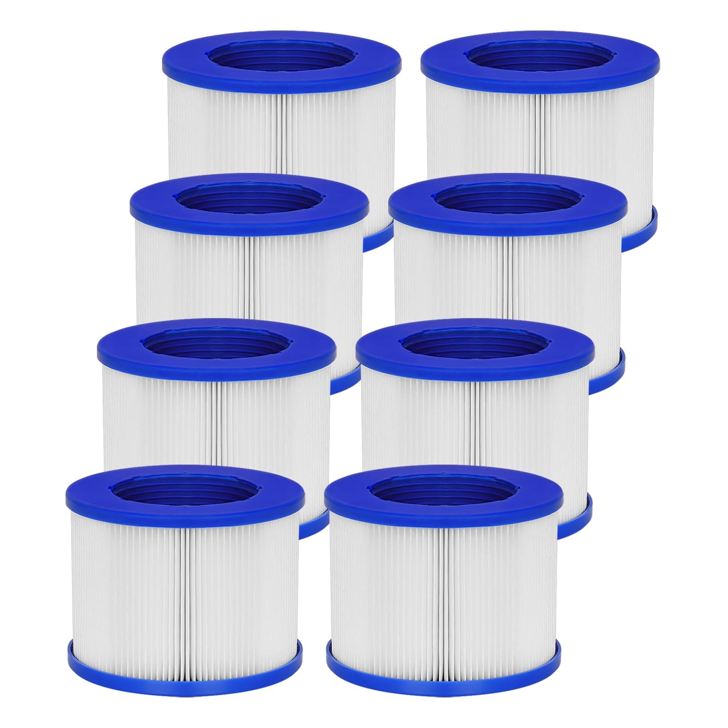 Hot Tub Replacement Filter Cartridges - Compatible with All RELXTIME, ALEKO, Wejoy, Aquaspa Hot Tub More - Screw-in Spa Filters for Inflatable Hot Tubs & Massage Pools (8 Pack)