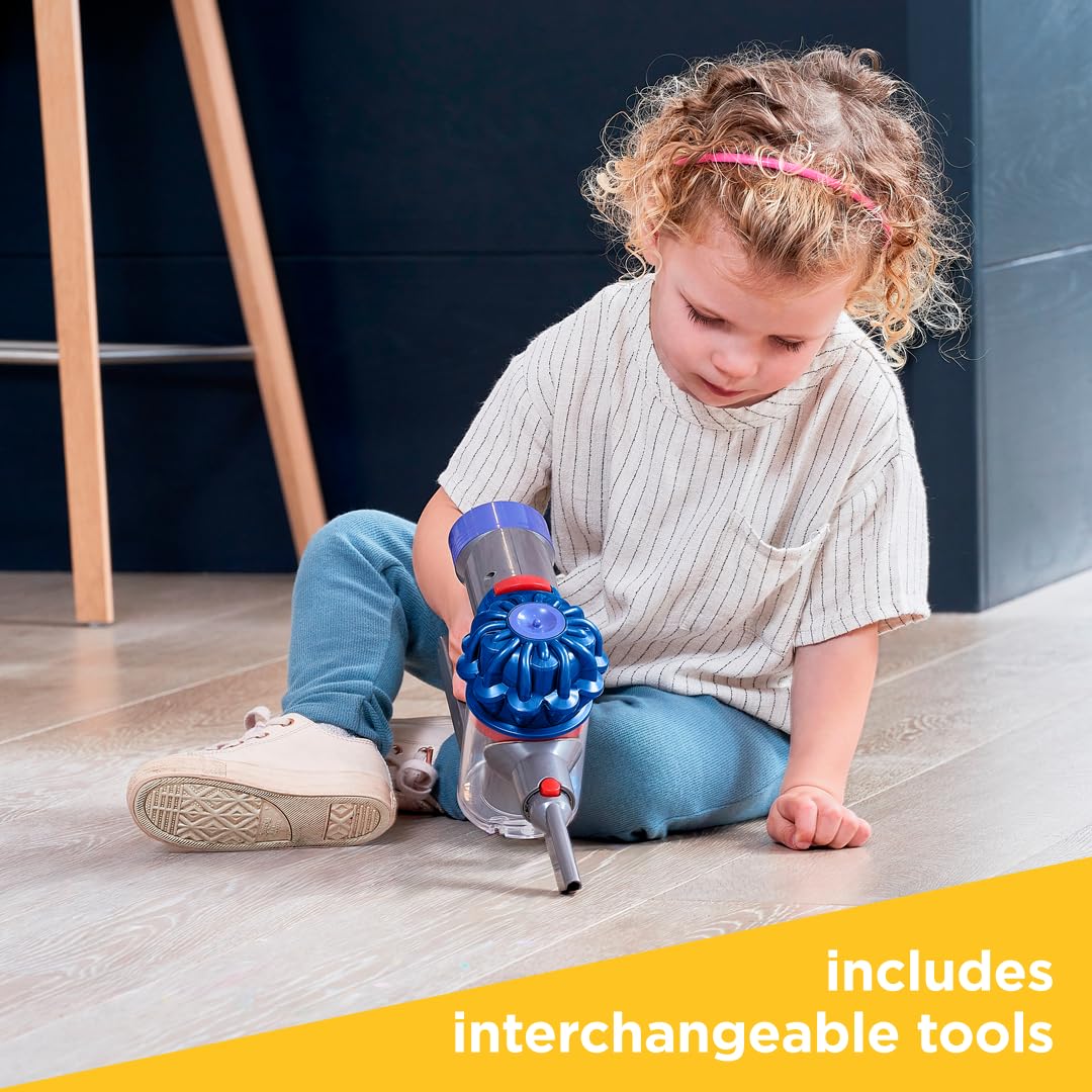 Casdon Dyson Cordless Vacuum Interactive & Officially Licensed Toy Dyson Vacuum for Children Aged 3+ Realistic Role-Play Fun, Blue
