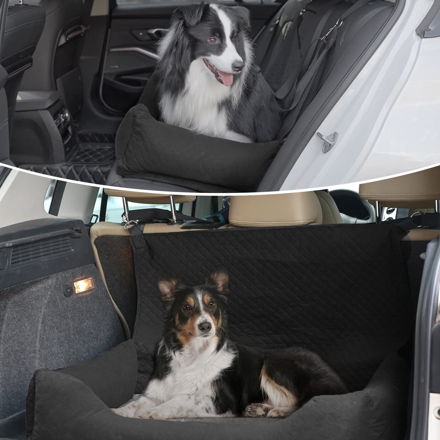 Bnonya Dog Car Seat, Pet Car Seat for Large Dogs, Safe and Comfortable Dog Car Bed Medium Under 60lbs, Multipurpose Design Washable Dog Car Seat with Non-Slip Base