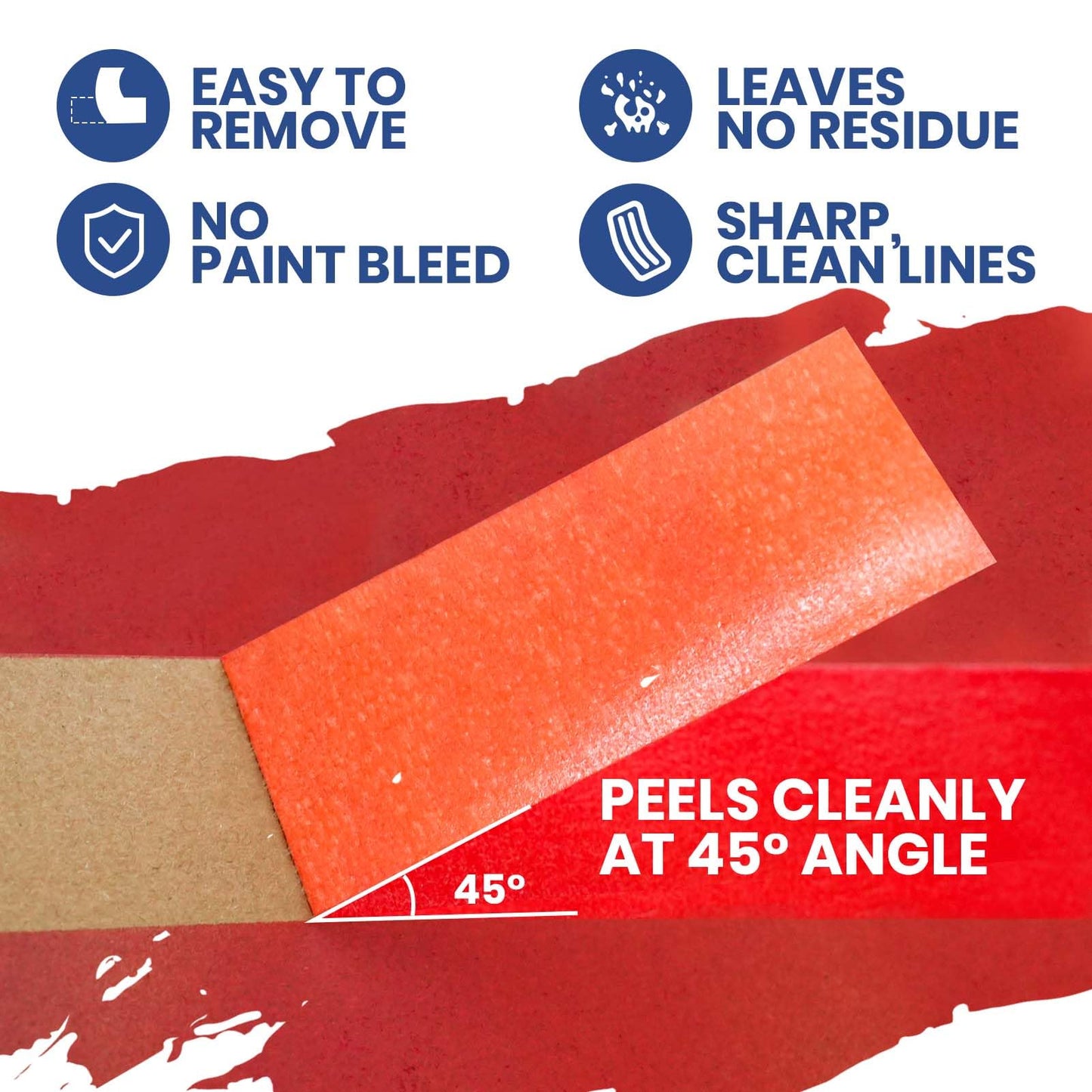 ADHES Orange Masking Tape 0.94 Inch x 55 Yards, 30 Rolls UV Resistant No Residue Multi-Surface Painters Tape, Automotive Masking Tape for Indoor & Outdoor, Arts, Crafts, DIY, Labeling