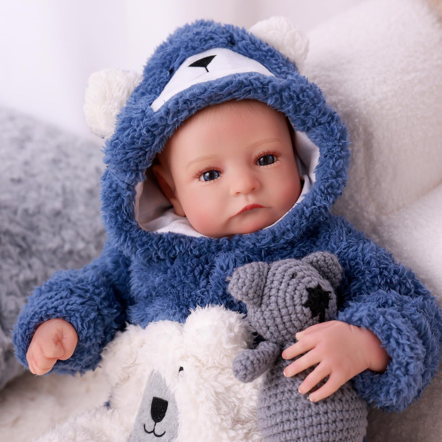 BABESIDE Lifelike Reborn Baby Doll Boy - Aiden 20 Inch Handmade Realistic Baby Doll Soft Body Lifelike Baby Dolls with Toy & Gift Box for Kids