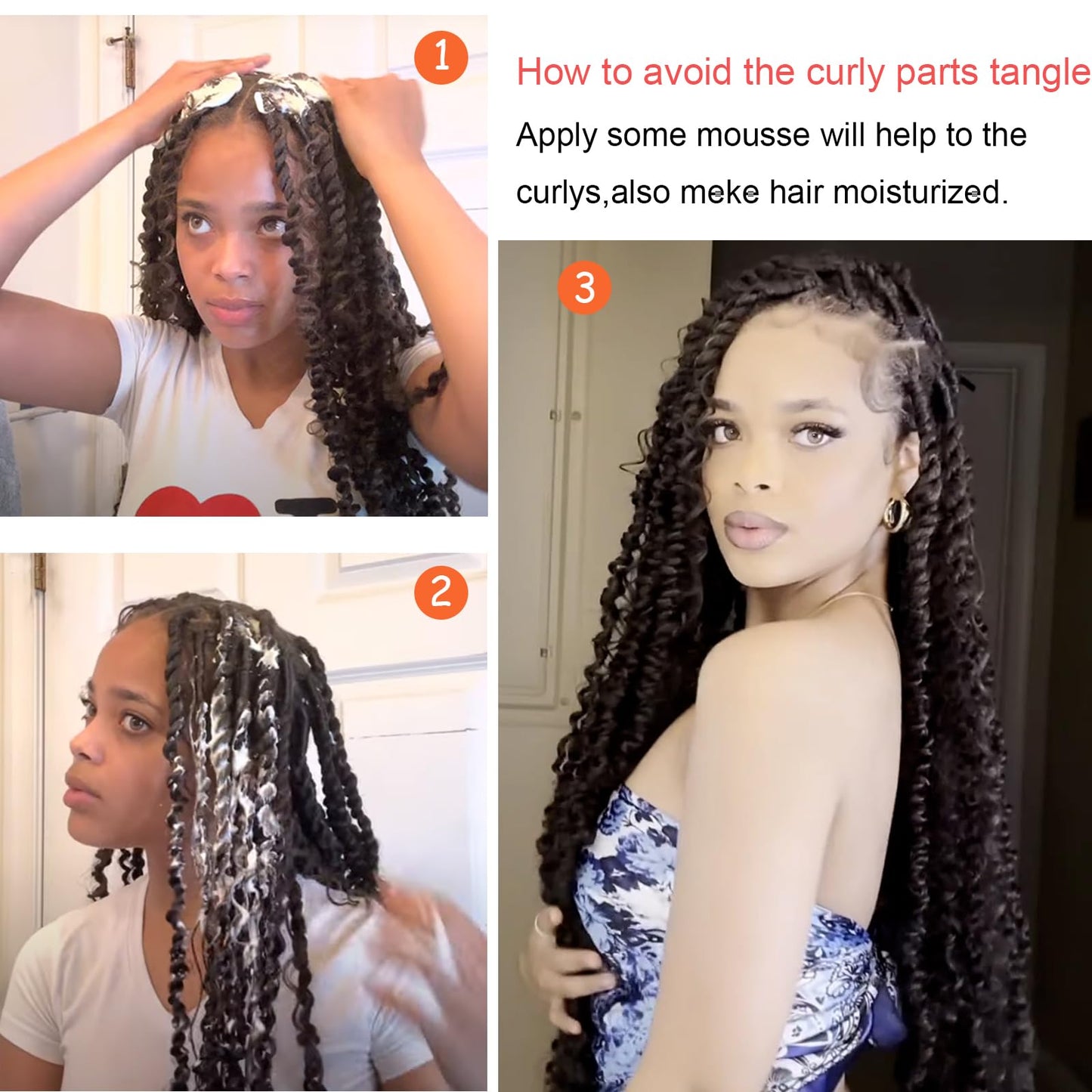 Boho Style Passion Twist Hair 22inch Long Pre-Twisted Crochet Goddess Passion Twist Hair 8Pack Pre Looped Curly Crochet Hair Bohemian Omre Brown Blonde New Passion Twist Crochet Hair fpr Women,T27/613