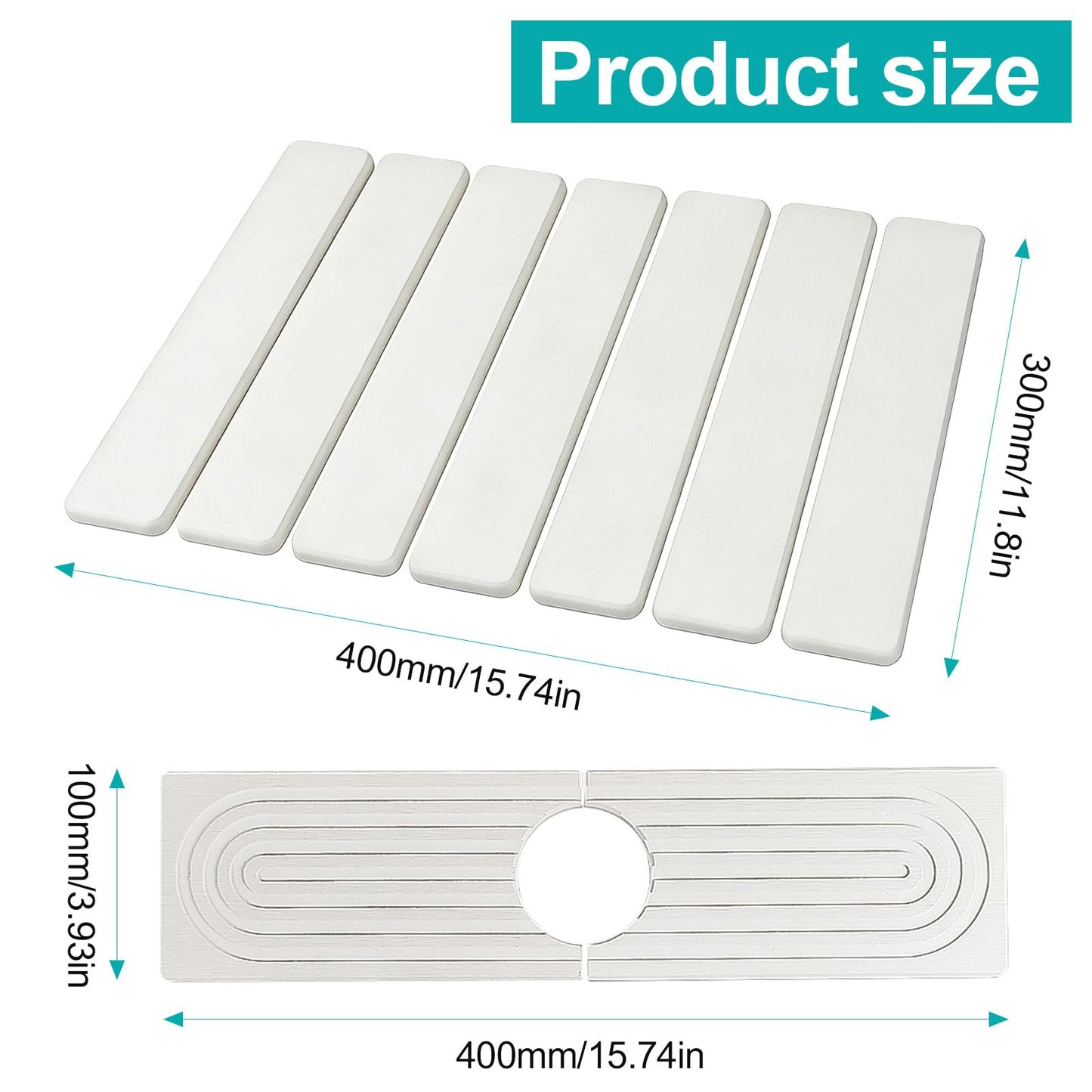 Stone Drying Mat Kitchen 2Pcs Set, Foldable Faucet Mat & Countertop Absorbent Pad Diatomaceous Earth Dish Drying Mat Suitable for Kitchens, Bathrooms & Vanities