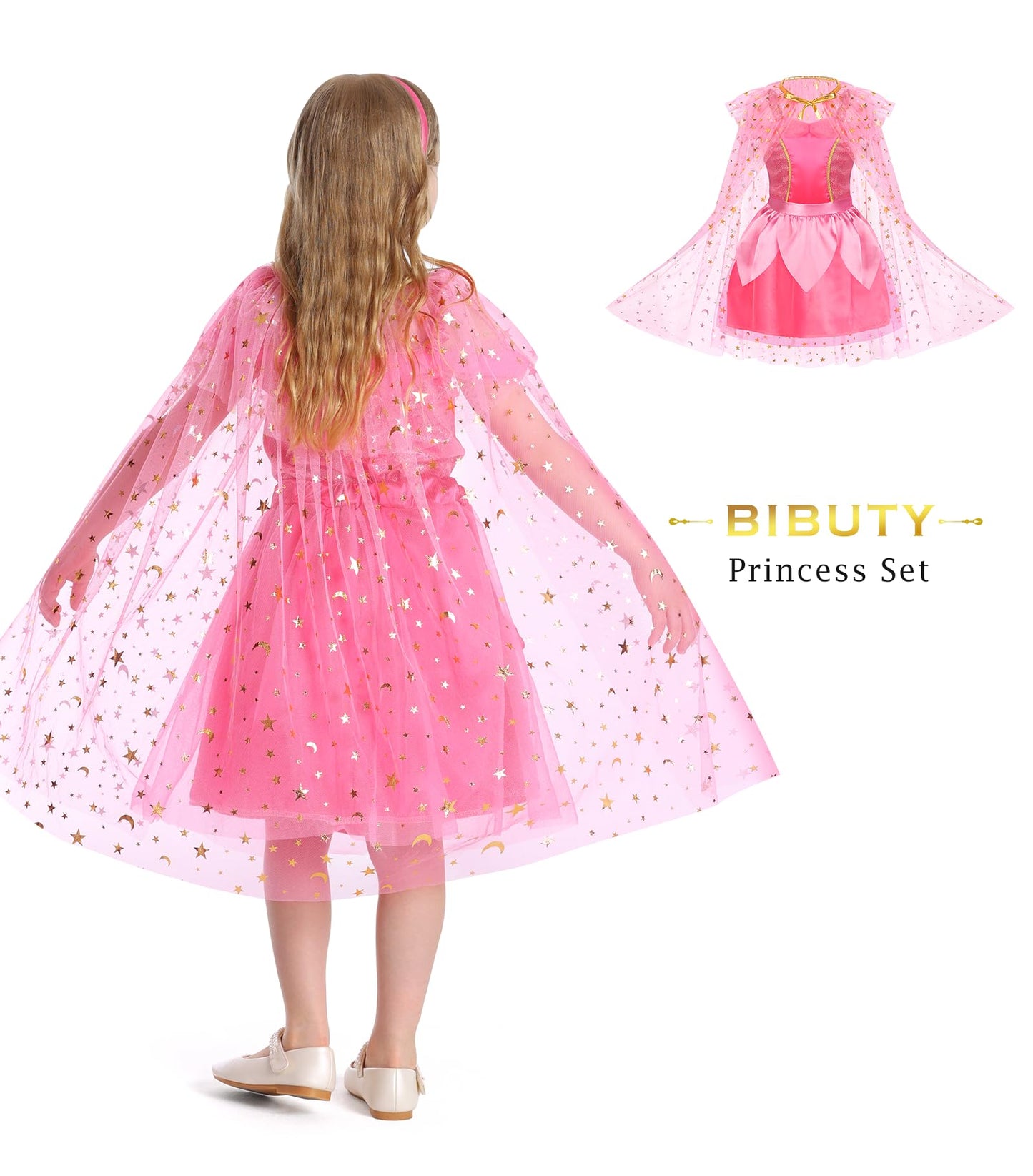 Princess Dress Up Clothes for Little Girls Princess Dresses, Play Dress Up Costume Set Toy Gift for 3-6 Little Girls