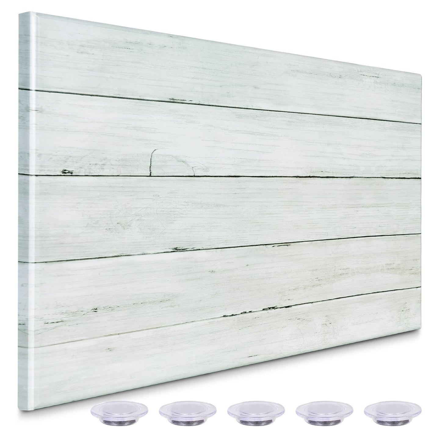 Aitakatta Wooden White Brick Print Magnetic Surface Dry Erase Board, 30x20 inches Decorative White Board for Wall with Design, Frameless Dry Erase Board for Wall（WH-ZW,5075,1pc）