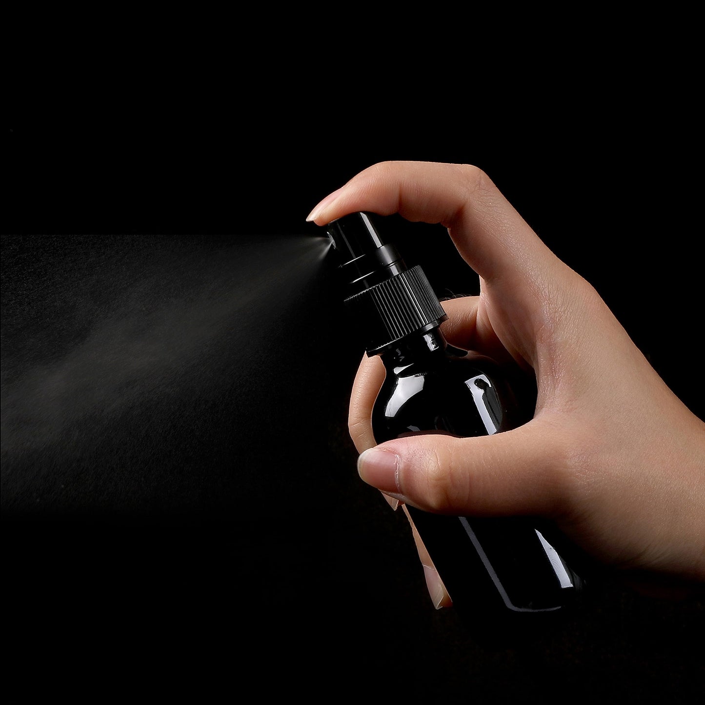 NOOEEISS Black Glass Small Spray Bottle 2 oz 24Packs,Fine Mist Sprayer Small Clear Bottles,Refillable Containers mini spray bottles for Cleaning Solutions and Skin Care (Black 24pcs)
