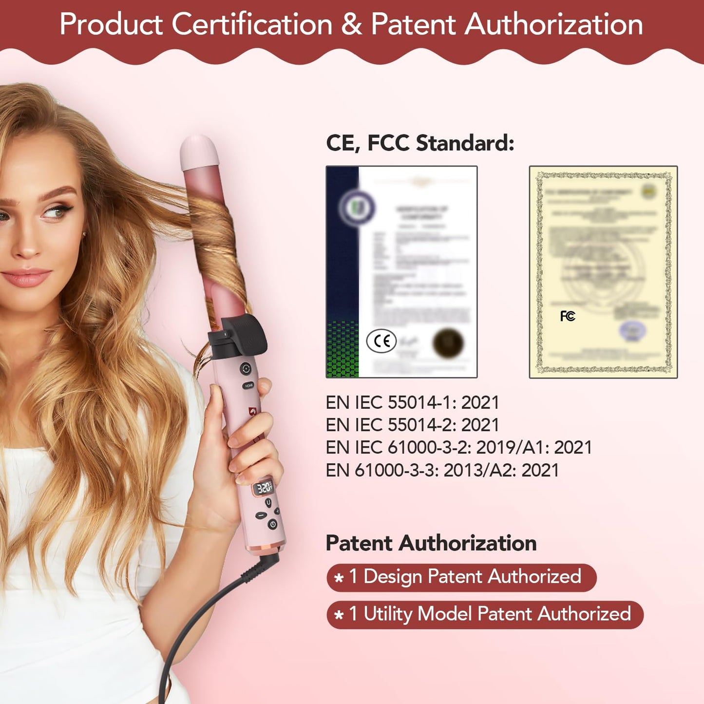 Bestauty Automatic Curling Iron, 0.75(2 PCS)/1/1.25" Interchangeable Ceramic Coating Heating Iron Barrels, Quick Heating Hair Curler 360° Rotating for Waver Curl, 4 Adjustable Temperature 320°F-430°F