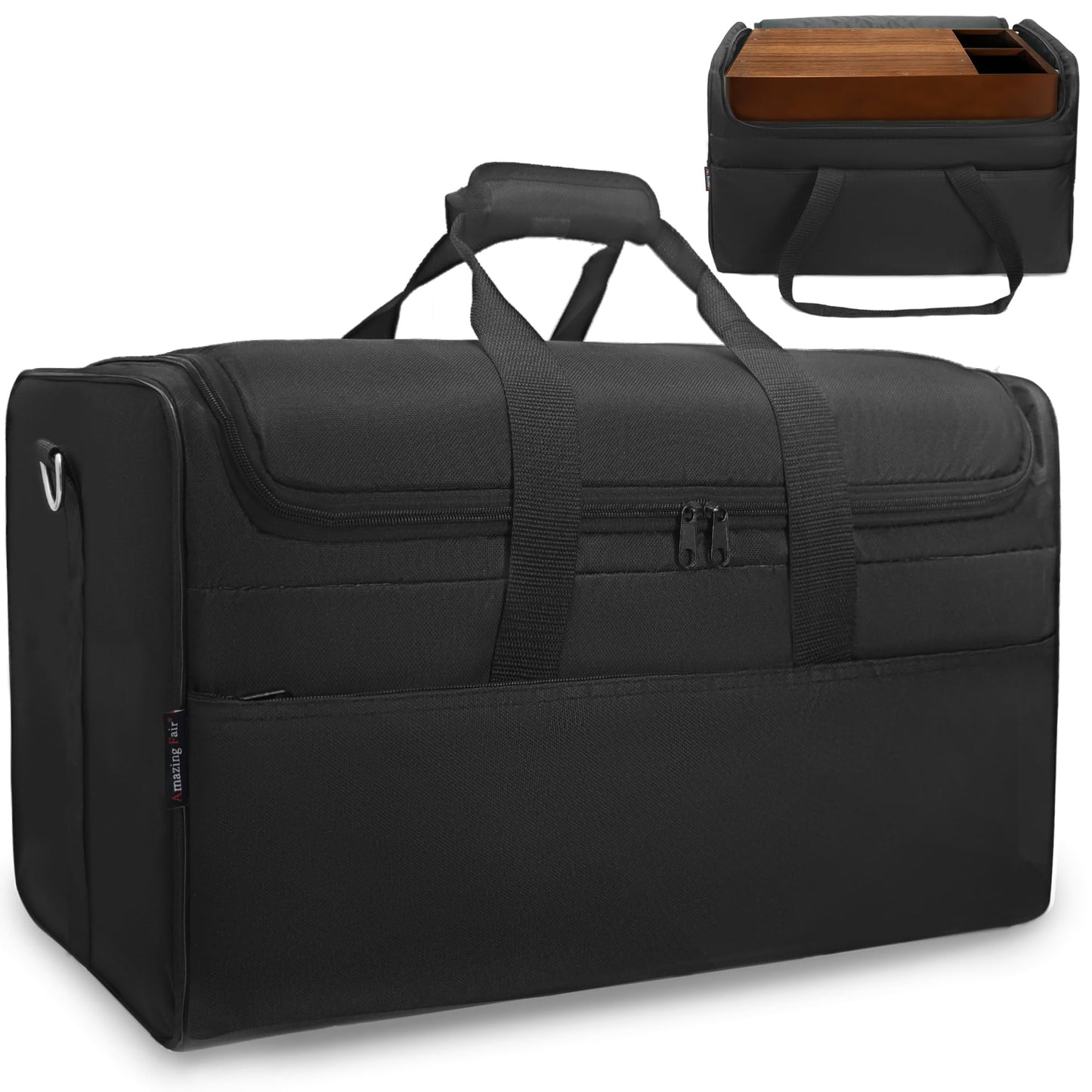 Amazing Fair Large Cajon Box Drum Carry Bag with Carry Handle and Shoulder Straps (Black, 13.5"×21"×14")