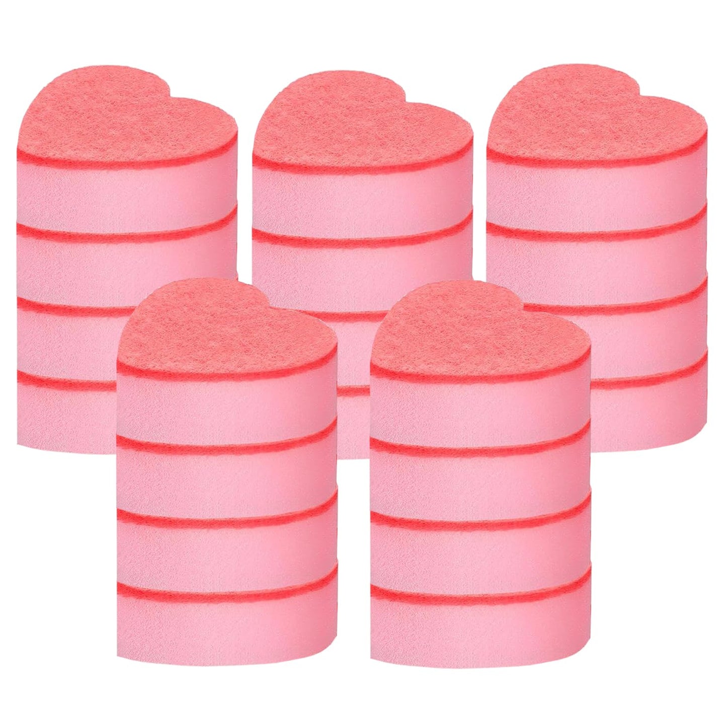 HIASTRA Heart Shaped Non-Scratch Scrub Sponge, Dual-Sided Cleaning Kitchen Sponge and Scrubber for Washing Dishes, Pots & Pans and Household Cleaning Supplies, 20 Pcs Scrubbing Sponges, CS001-Pink-20