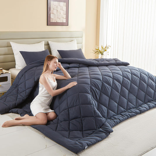128x120 Oversized King Comforter, Extra Large King Size Comforter Oversized, All Season Soft Lightweight Quilt Down Alternative Duvet Insert with 8 Corner Tabs(120x128, Grey)