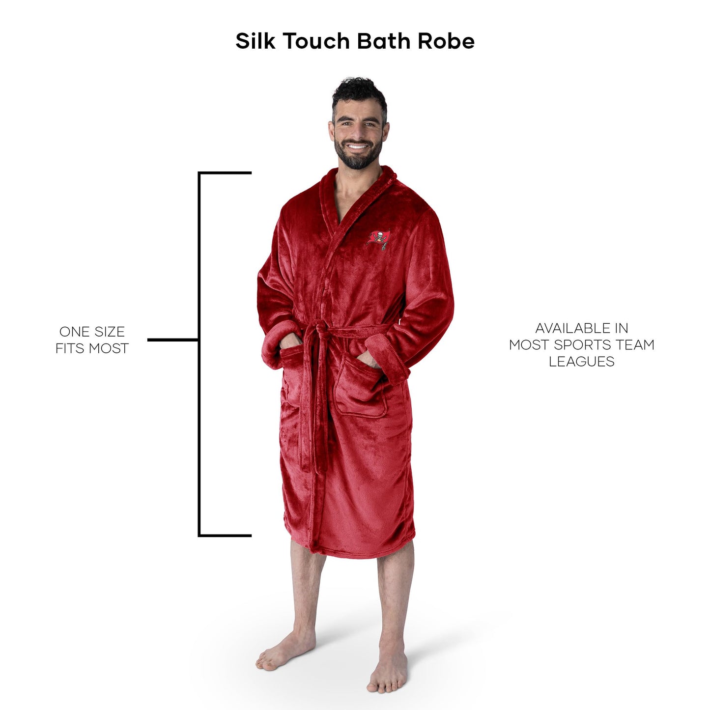 Northwest NFL Tampa Bay Buccaneers Unisex-Adult Silk Touch Bath Robe, Large/X-Large, Team Colors