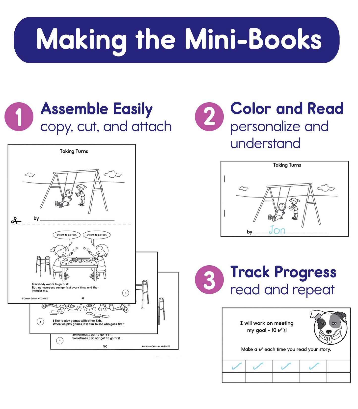 Key Education Social Skills Activities for Kids, Mini Reproducible Books Covering Communication, Calming Strategies,Manners, Emotions, and More Social Emotional Learning Activities