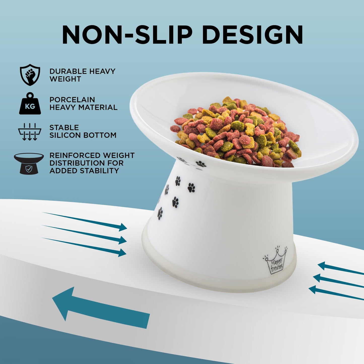 Necoichi Extra Wide Raised Cat Food Bowl, Elevated, Prevent Neck & Whisker Fatigue, Dishwasher and Microwave Safe, No.1 Seller in Japan! (Cat, Extra Wide)