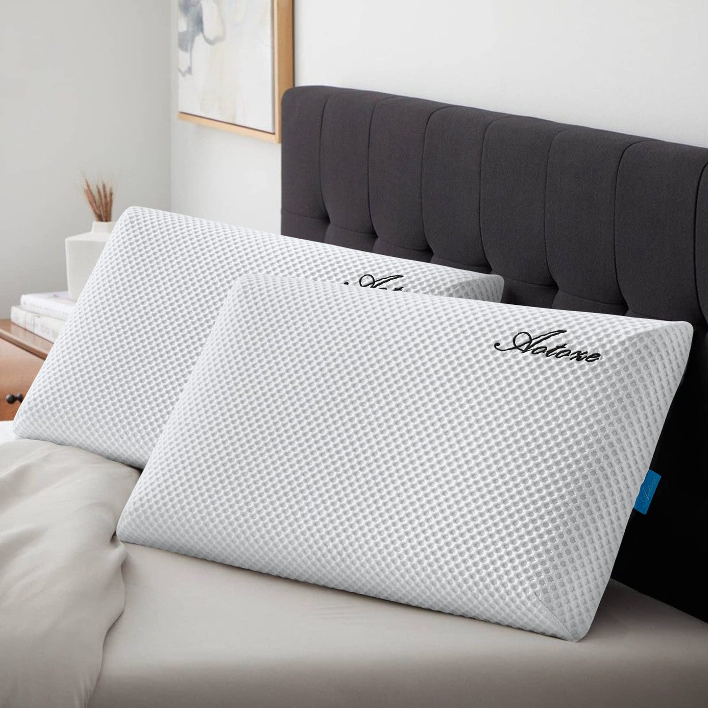 AOTOZE Thin Pillow for Sleeping | Thin Memory Foam Pillow | Flat Pillow for Sleeping Adult | Low Profile Pillow Stomach Sleeper Pillow | Oreiller Mousse Memoire Mince Oreiller Plat 60x40x6cm
