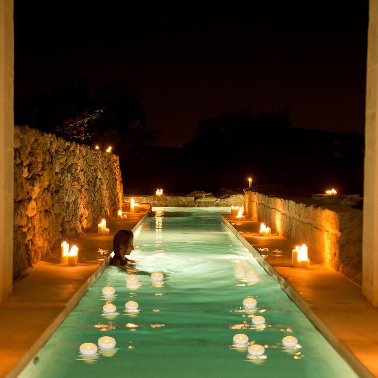 24 Pack 3”Floating Candles Water-Activated Flameless LED Candle, 120 Hour White Battery Operate Waterproof Tealights for Cylinder Vases, Centerpieces at Wedding, Party, Pool,Romantic,Christmas Gift.
