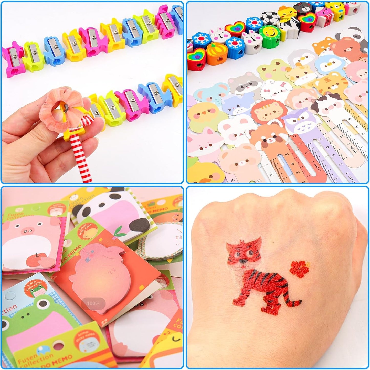 Loot Bags for Kids Birthday, 24Pack Stationery Birthday Goodie Bags with Pencils Erasers Stickers School Classroom Gifts for Students Classroom Gifts Rewards Prizes