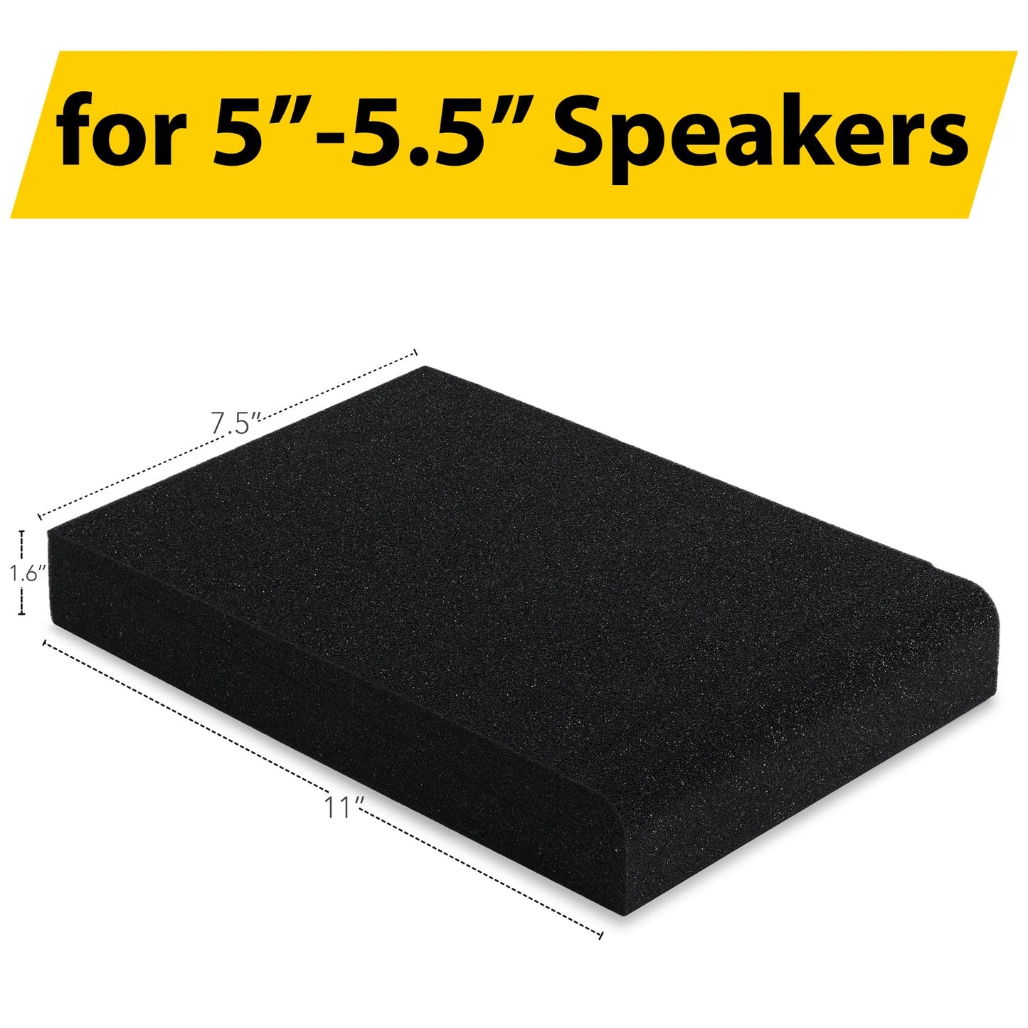 Sound Addicted - Studio Monitor Isolation Pads for 5'' Inch Monitors, Pair of Two High Density Acoustic Foam which Fits Most Speaker Stands | SMPad 5