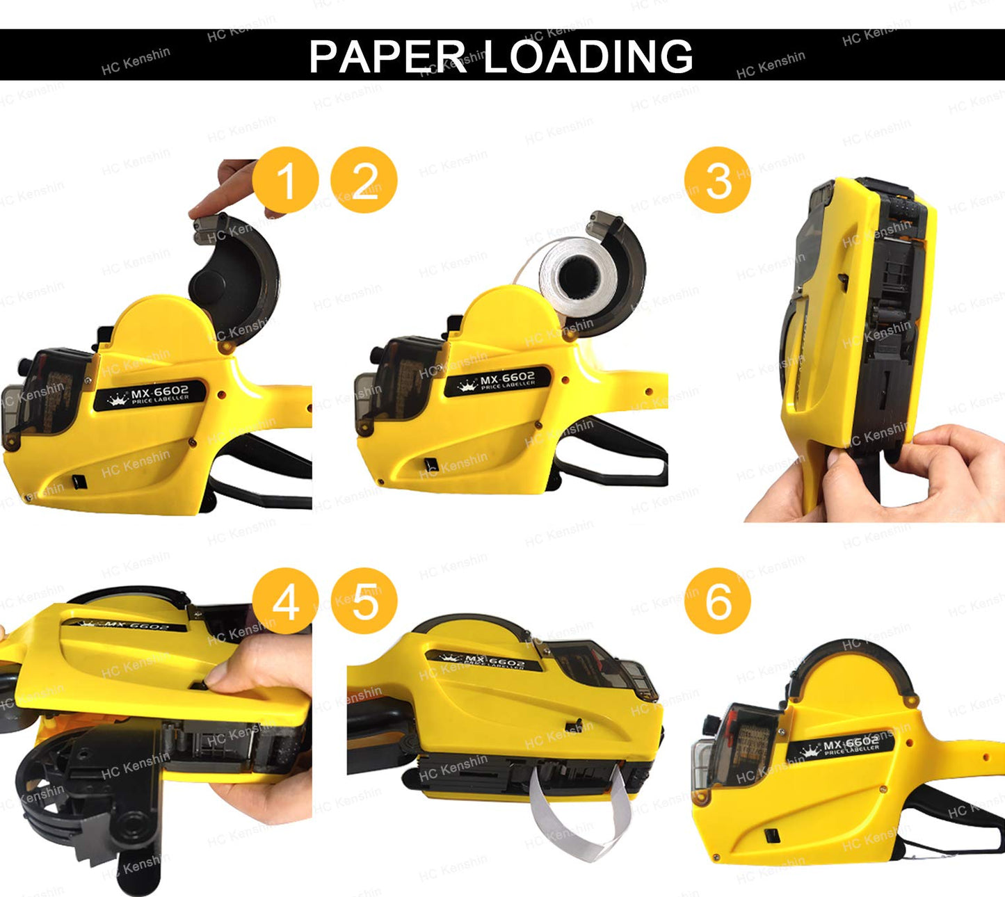 MX-6602 2-Line Pricing Gun, for Office & Retail Shop | Includes 2500 Sticker Labels & 1 Wheel - Yellow