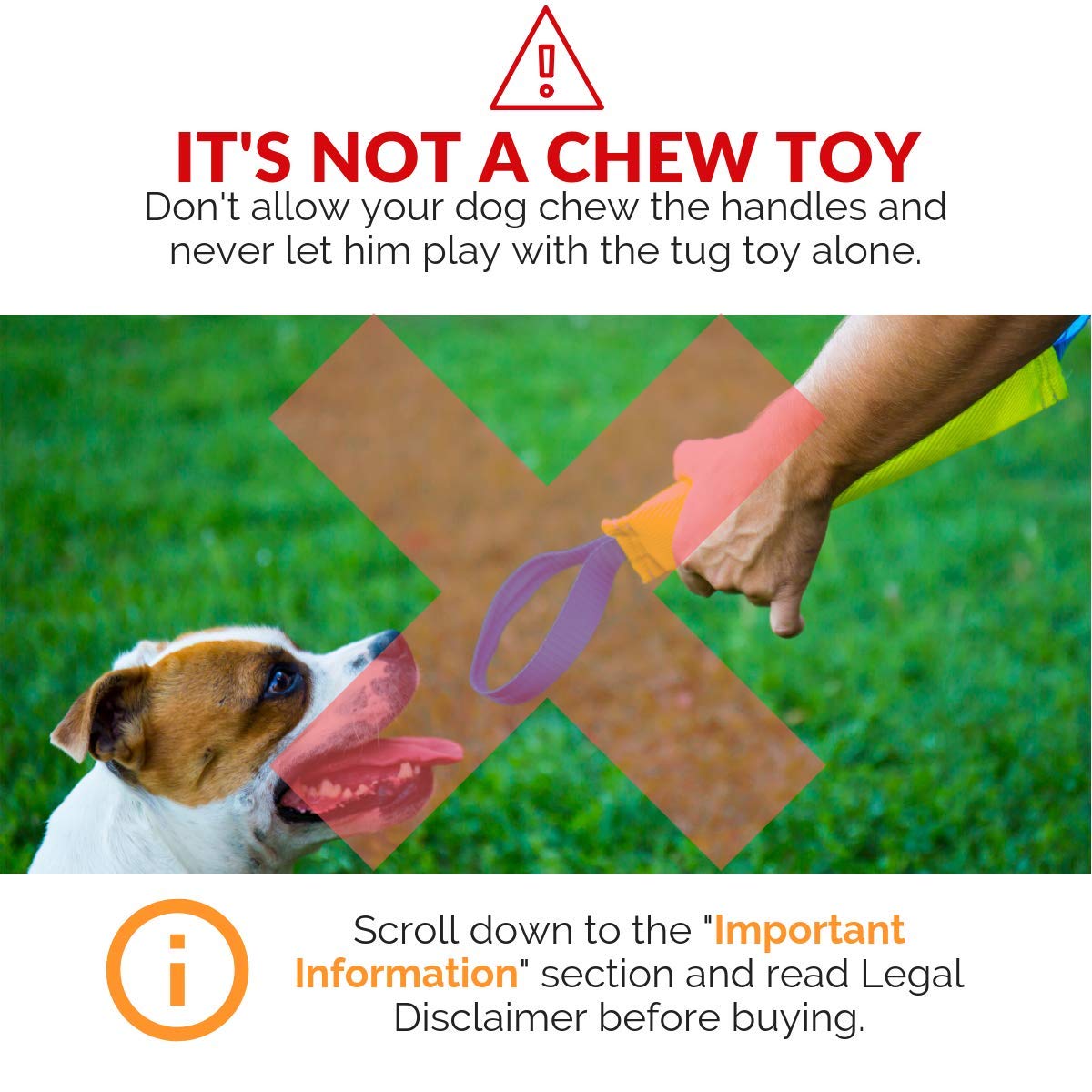 Bull Fit Dog Bite Tug Toy with 2 Strong Handles - Tough, Durable Fire Hose Dog Tug for Medium to Large Dogs - Ideal for Tug of War, Fetch, Puppy Training & Fun Interactive Play - Handmade Pull Toys