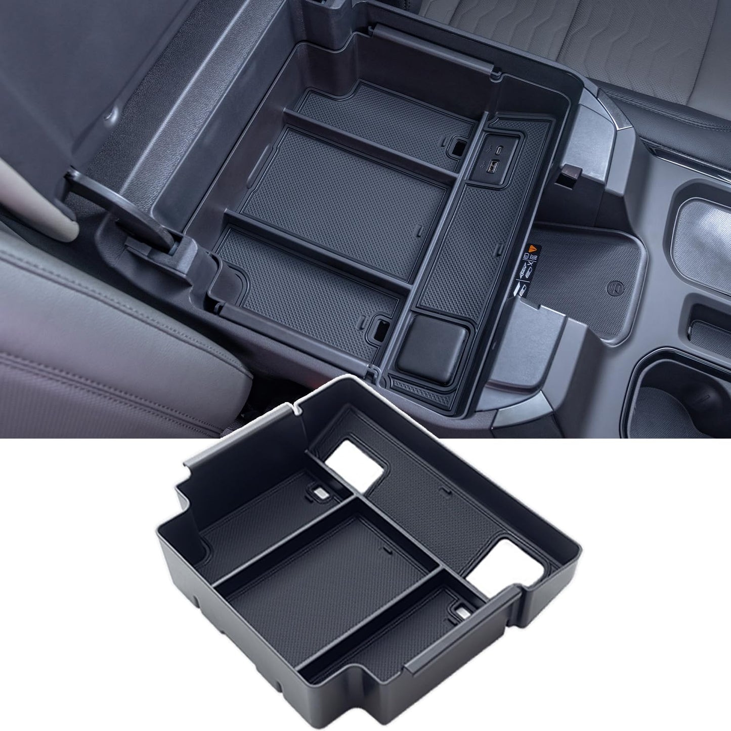 PIMCAR Full Center Console Organizer for 2023-2026 Refreshed Chevy Silverado/GMC Sierra 1500, 2024-2026 Silverado/Sierra 2500HD 3500HD (Full Console w/Bucket Seats ONLY)