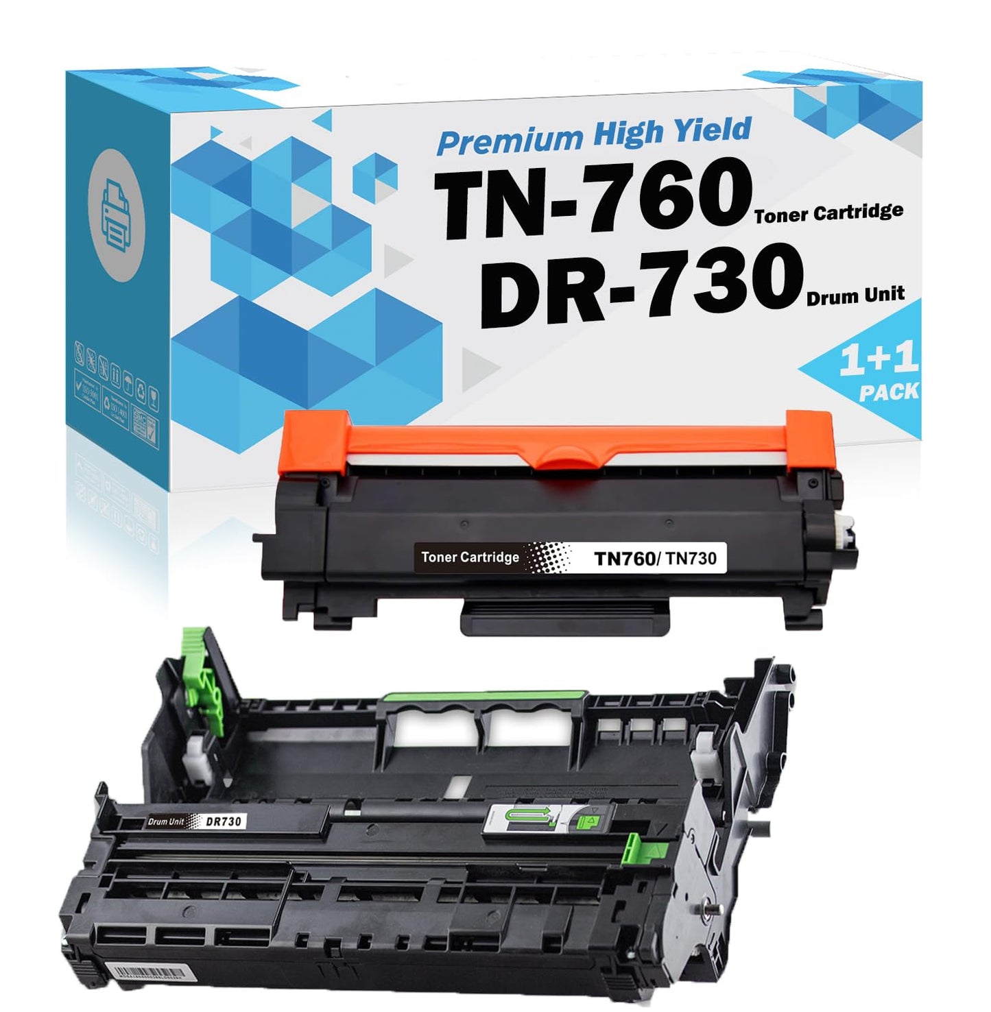 Ultra Toner® Compatible Replacement for Brother TN-760 Toner Cartridge & DR-730 Drum Unit DCP-L2550DW HL-L2350DW L2370DW L2390DW L2395DW MFC-L2710DW L2730DW L2750DW L2750DWXL (TN760 & DR730)