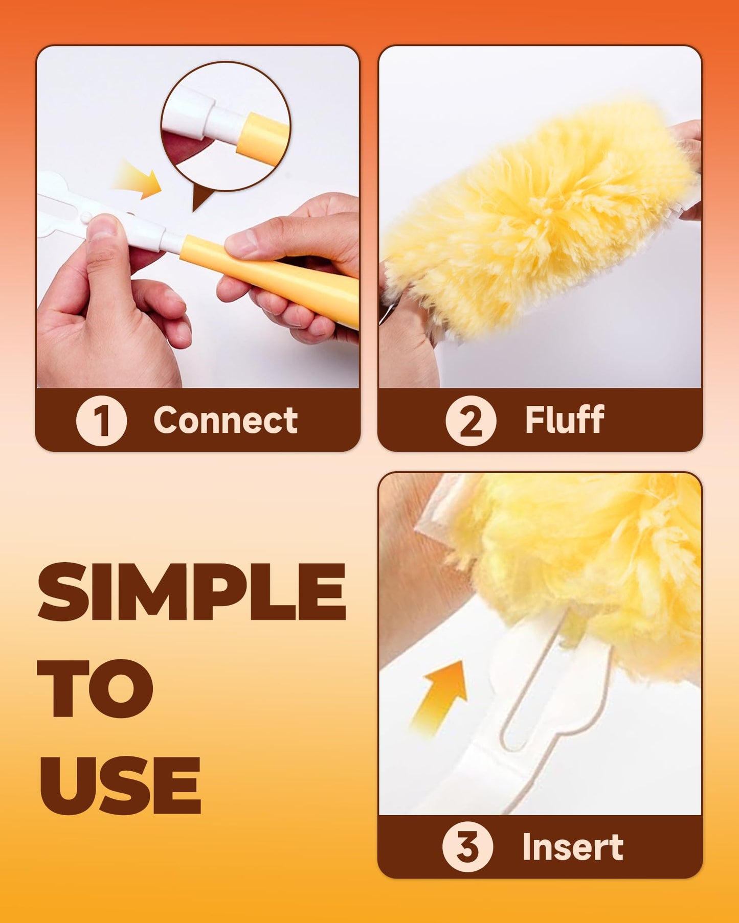 50 Count 360° Heavy Duty Duster Refills Compatible with Swiffer, Larger Size-Extra Thick Electrostatic Disposable dusters Refill for Electronics, Furniture, Blinds, Ceiling Fans, Unscented