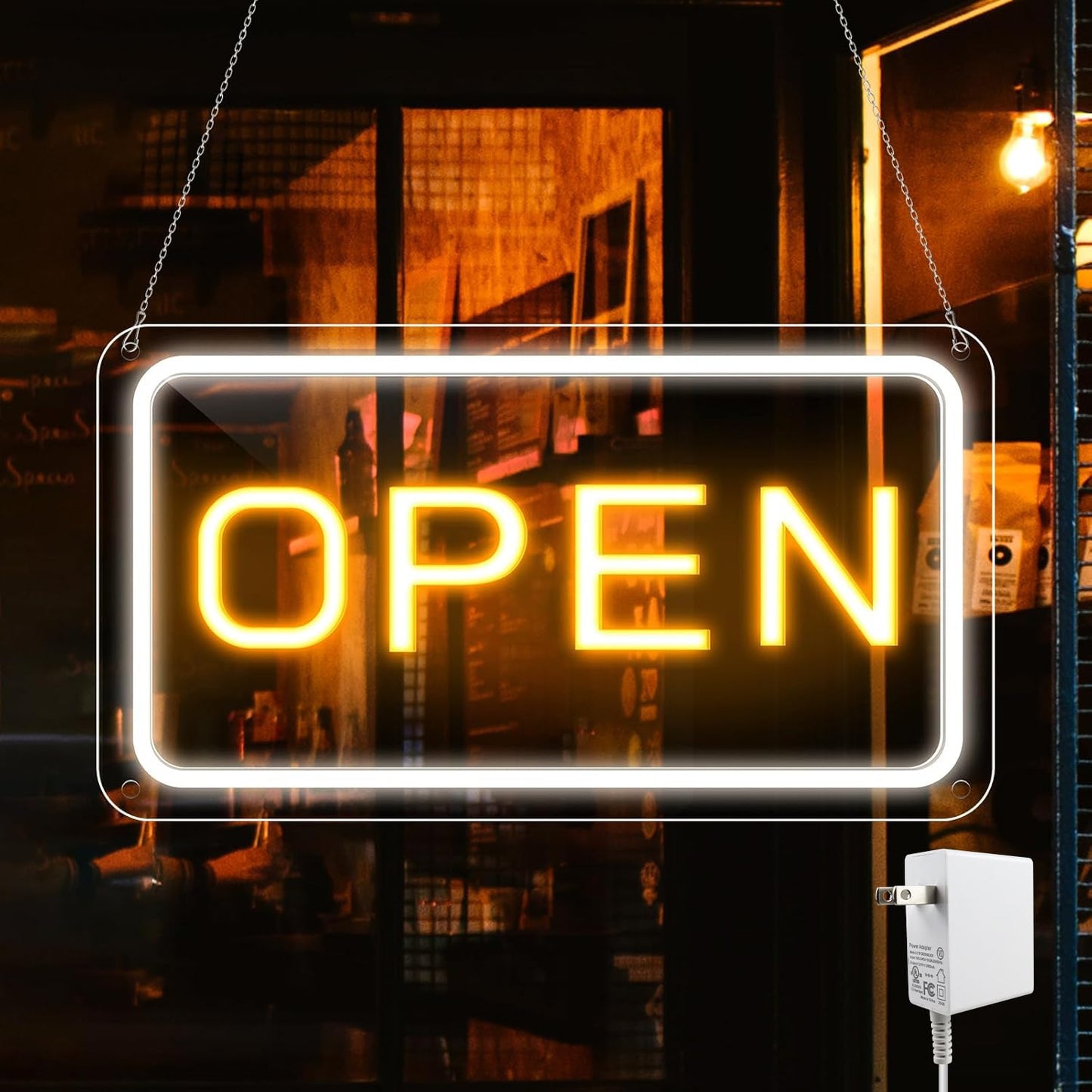 16"x 9" LED Neon Open Sign for Business, Ultra Bright Lighted Sign Open, Electric Light up Sign for Stores, Restaurants Offices Retail Shops Window Storefronts