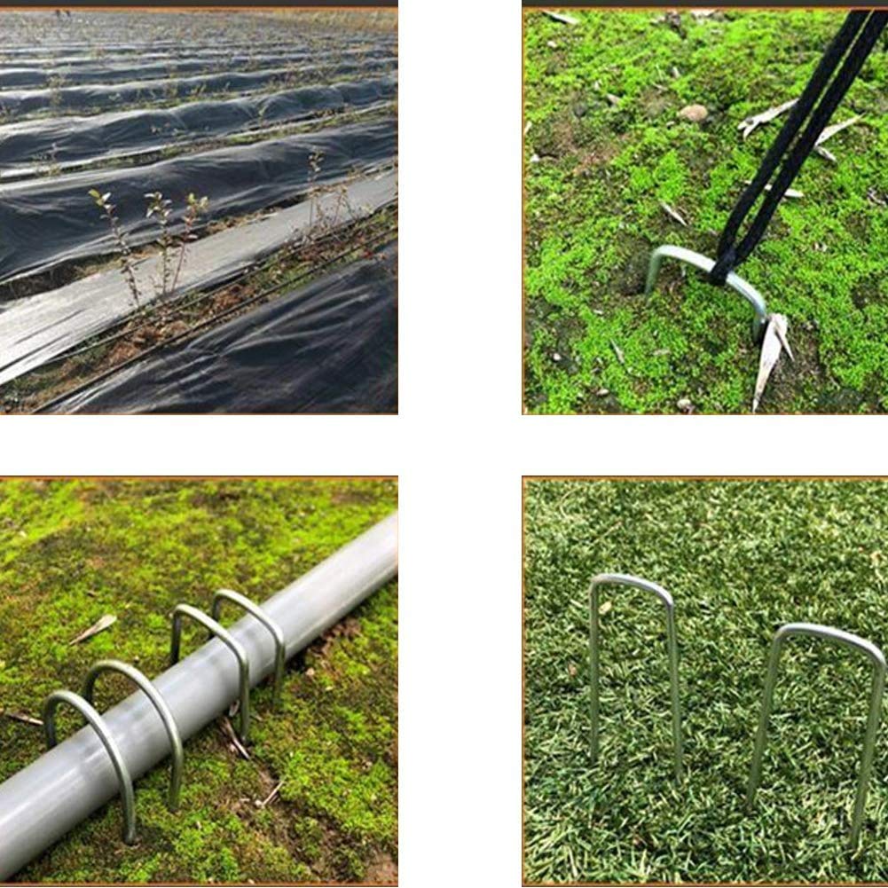 AAGUT Galvanized Garden Stakes 40 Pack 12 Inch Heavy Duty Fence Anchors 8 Gauge Metal Landscape Staples for Anchoring Tent, Weed Barrier Fabric, Ground Cover