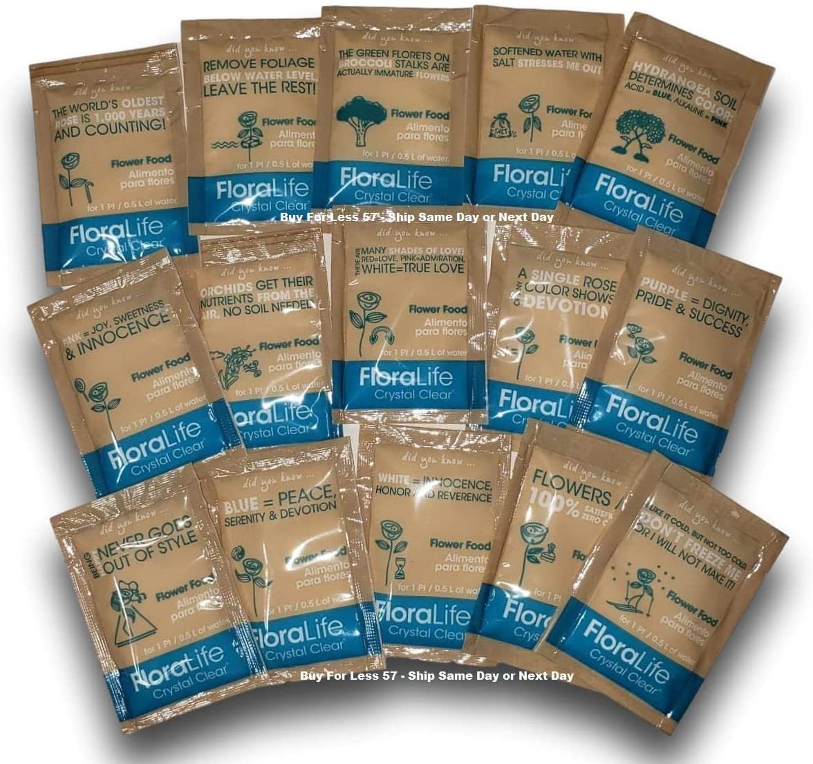 Cut Flower Food Floralife Crystal Clear 200 Powdered Packets 2.2 Lbs