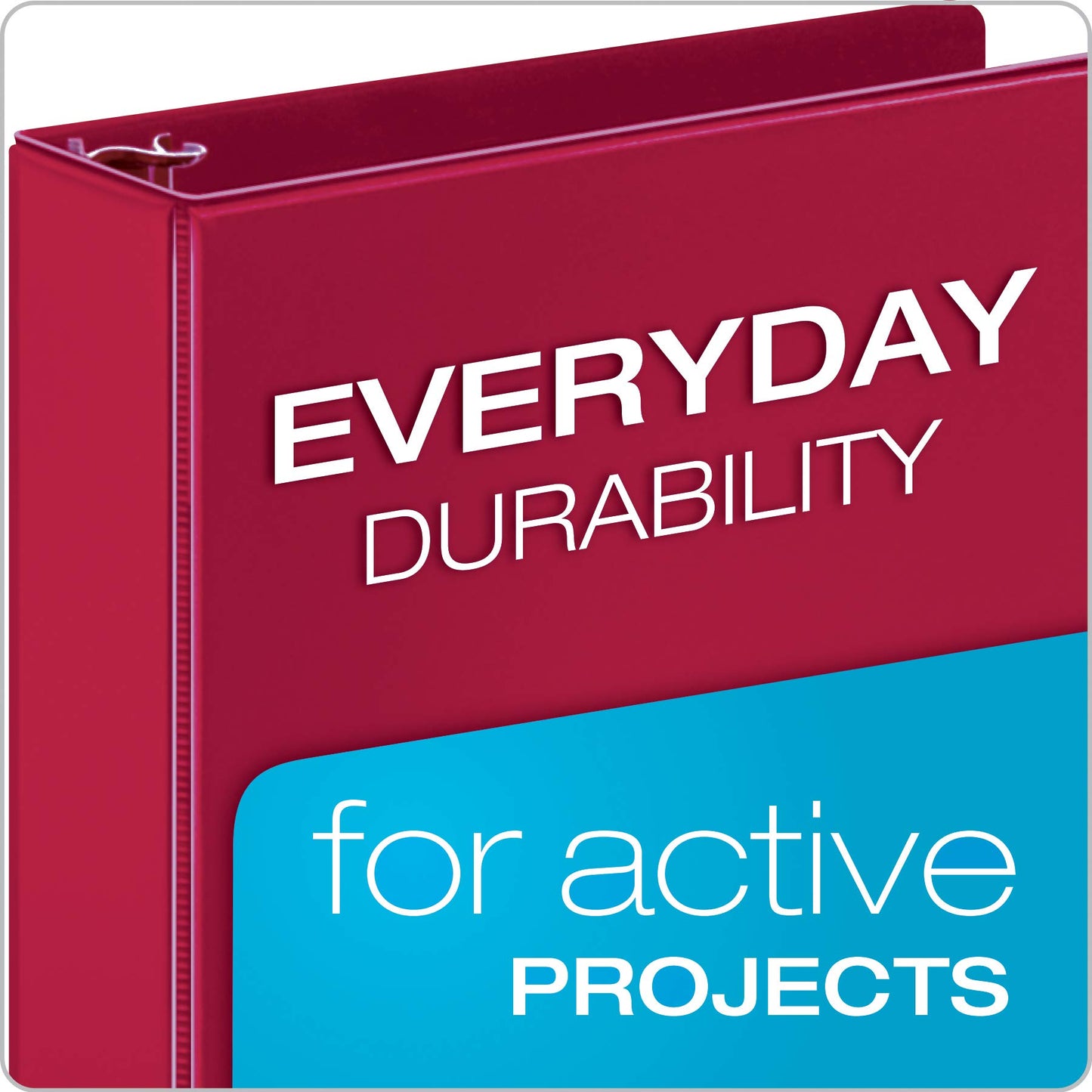 Cardinal 3 Ring Binders, 2 Inch Binder with Round Rings, Holds 475 Sheets, ClearVue Covers, Non-Stick, PVC-Free, Assorted Colors, 4 Pack (29310)