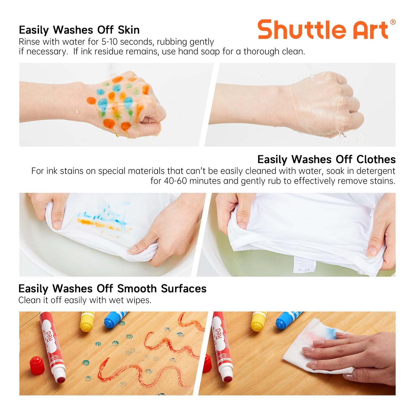 Shuttle Art Dot Markers, 36 Colors WashableDot Art Markers with Free Activity Book, Fun Art Supplies for Kids Toddlers and Preschoolers, Non Toxic Water-Based Paint Daubers
