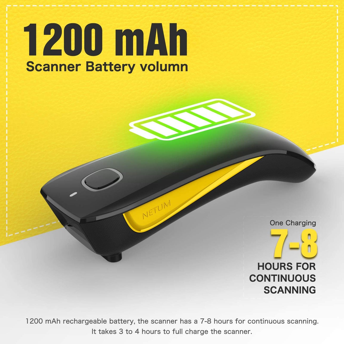 NETUM QR Code Scanner, Mini Barcode Scanner Bluetooth Compatible, Small Portable USB 1D 2D Bar Code Scanner for Inventory, 2.4G Cordless Image Reader for Tablet iPhone iPad Android iOS PC POS - C750