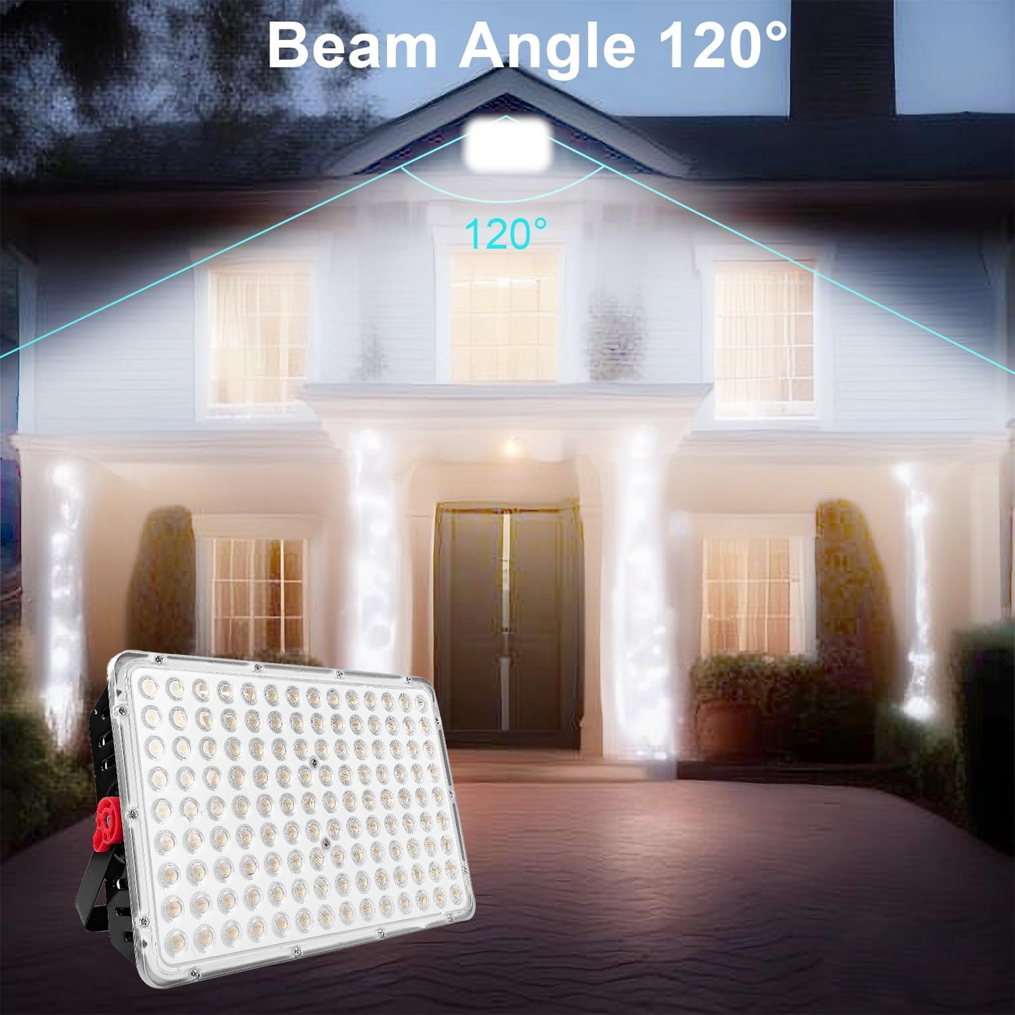 400W LED Flood Light,Super Bright 40000LM FloodLight Outdoor,IP66 Waterproof 6500K Daylight White Outdoor Lights,for Yard,Garden,Playground,Lawn,Garages,Stadium(No Plug)