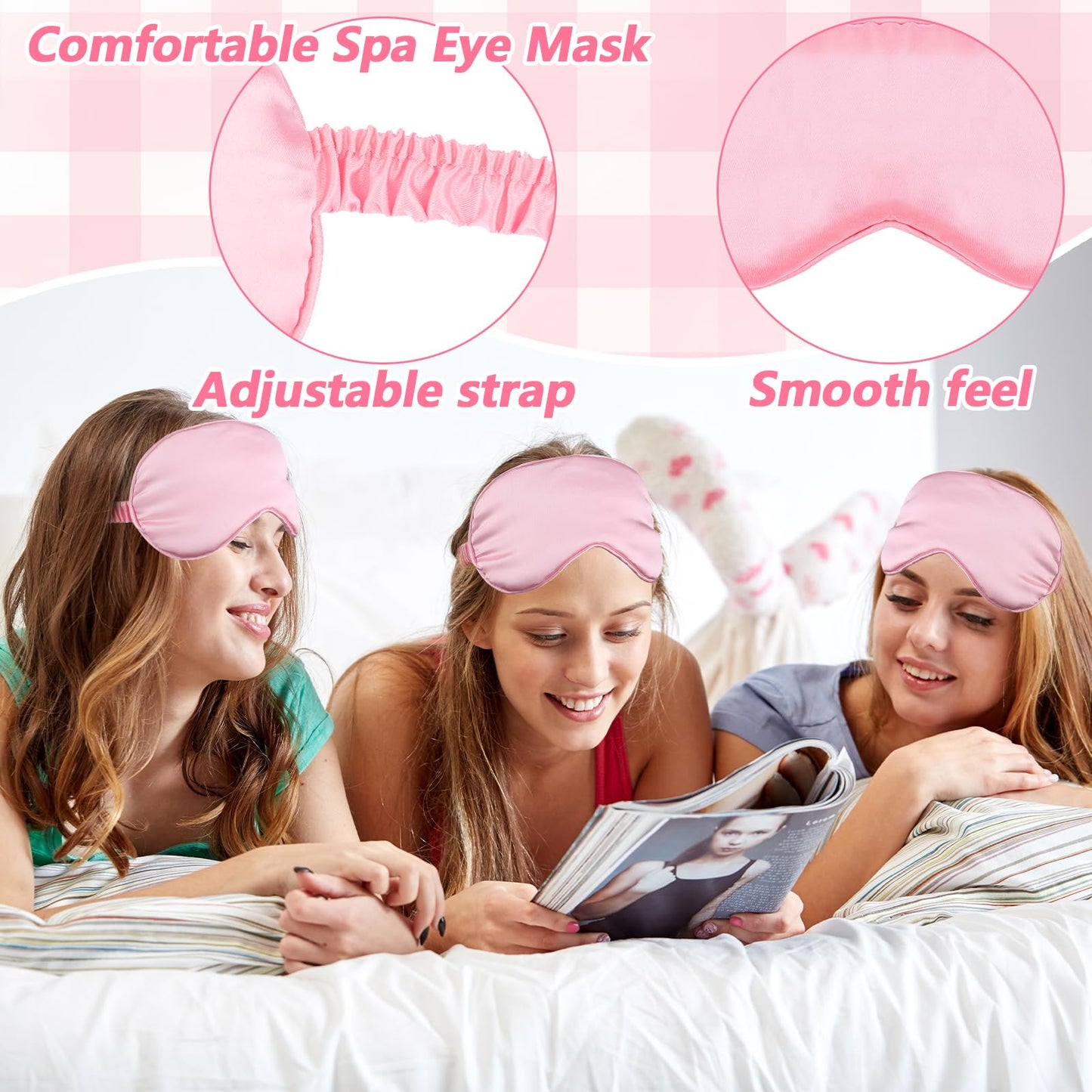 48 Pcs Sleepover Party Supplies for Girls Eye Mask Spa Supplies Sleeping Stuff Accessories for Slumber Party Favors Gifts