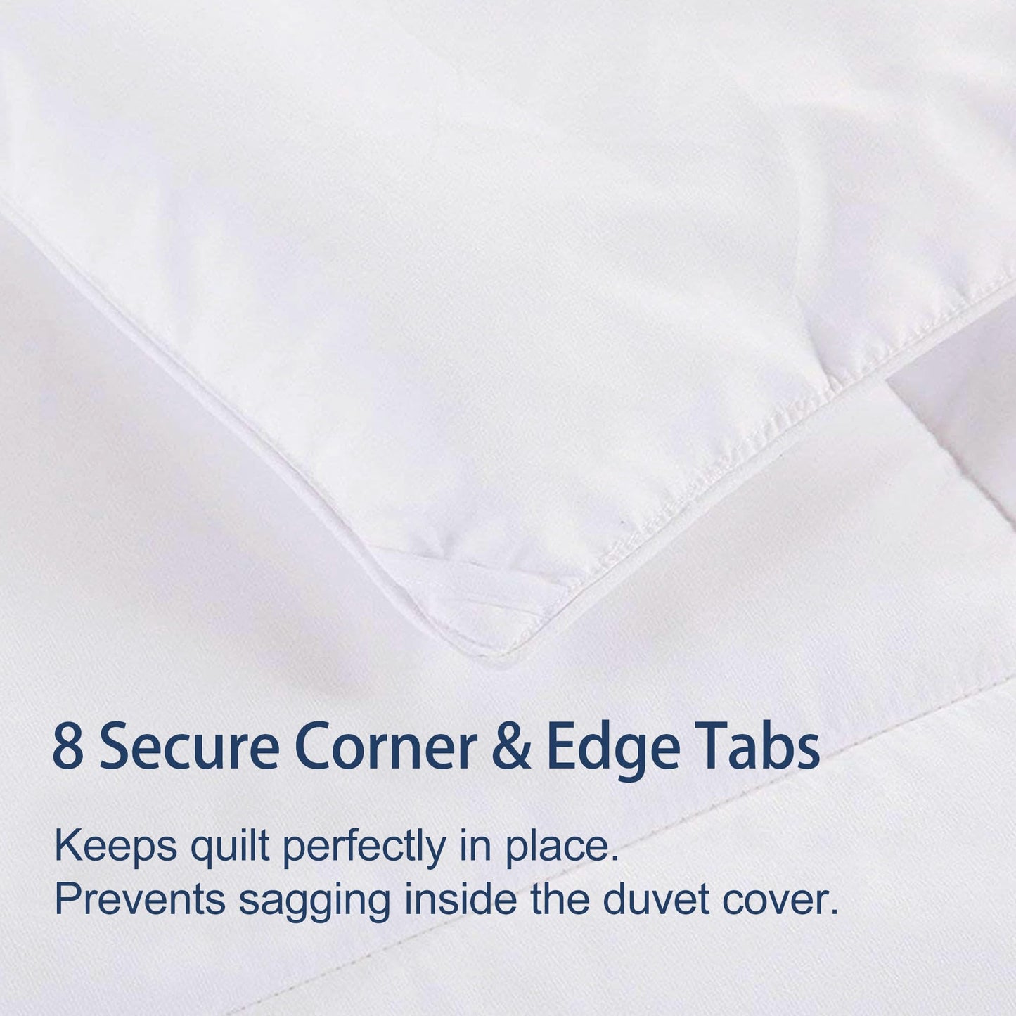 Moonrite Queen Duvet-250GSM Summer Down Alternative Quilted Comforter, Lightweight & Breathable All Season Bedding Quilt with 8 Corner Tabs, White,229x229