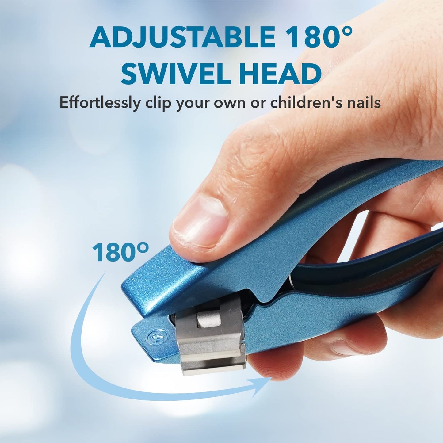 ClipperPro Omega Select Toenail Clipper - Strong Heavy Duty Nail Clippers | Toenail Clippers for Thick Nails with 180 Degree Swivel Head