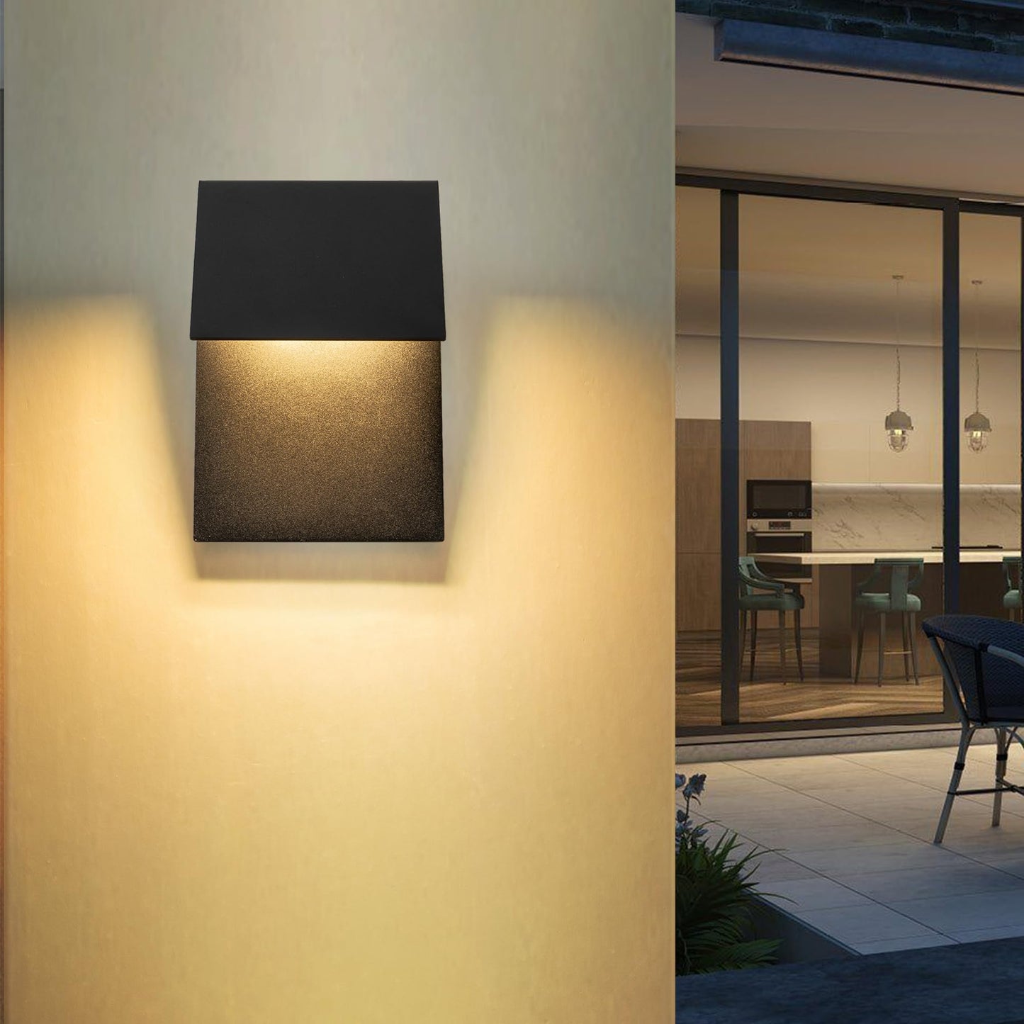 OUPAVOCS Outdoor Wall Lights Fixture, 11” LED Modern Wall Sconce, 12w Mate Black Exterior Porch Light Wall Mount, Waterproof Patio Light Fixture for House, Patio, Front Porch, Garage, Commercial use