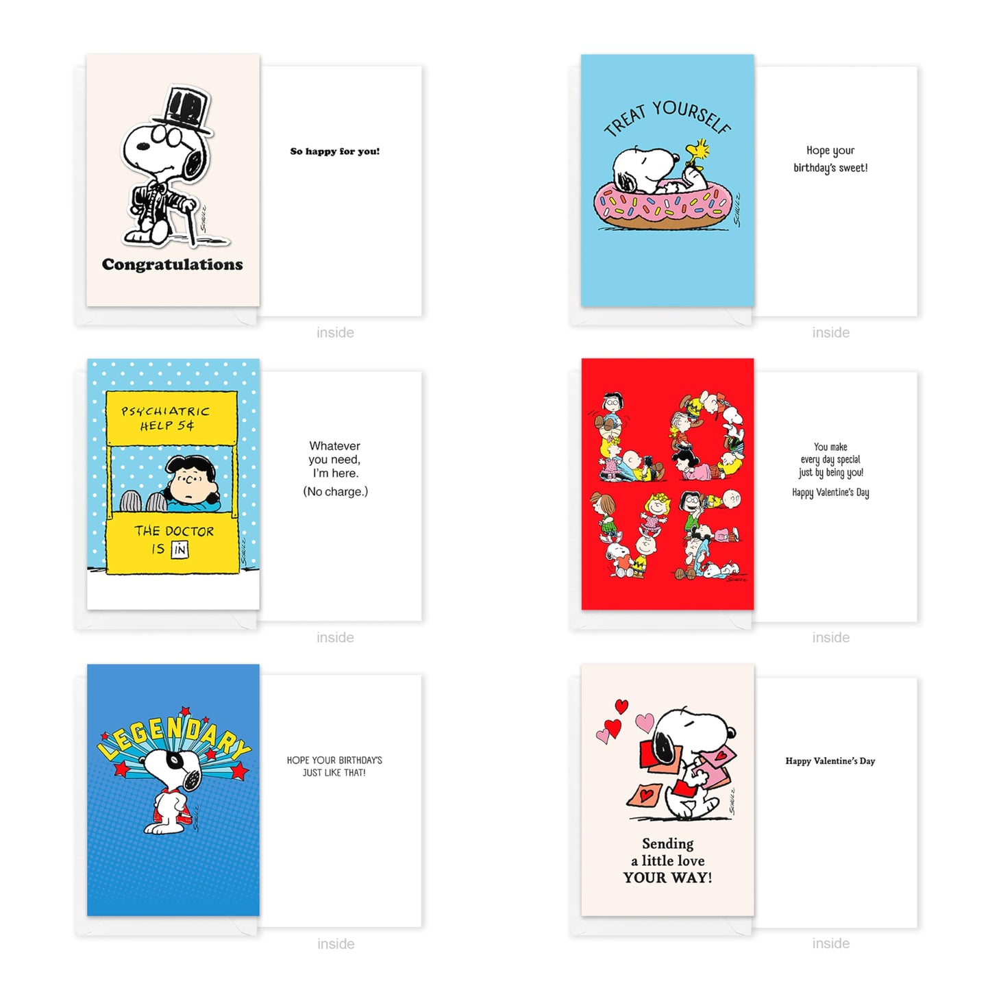 American Greetings 30-Count All Occasions Peanuts Card Pack with Keepsake Box and Envelopes