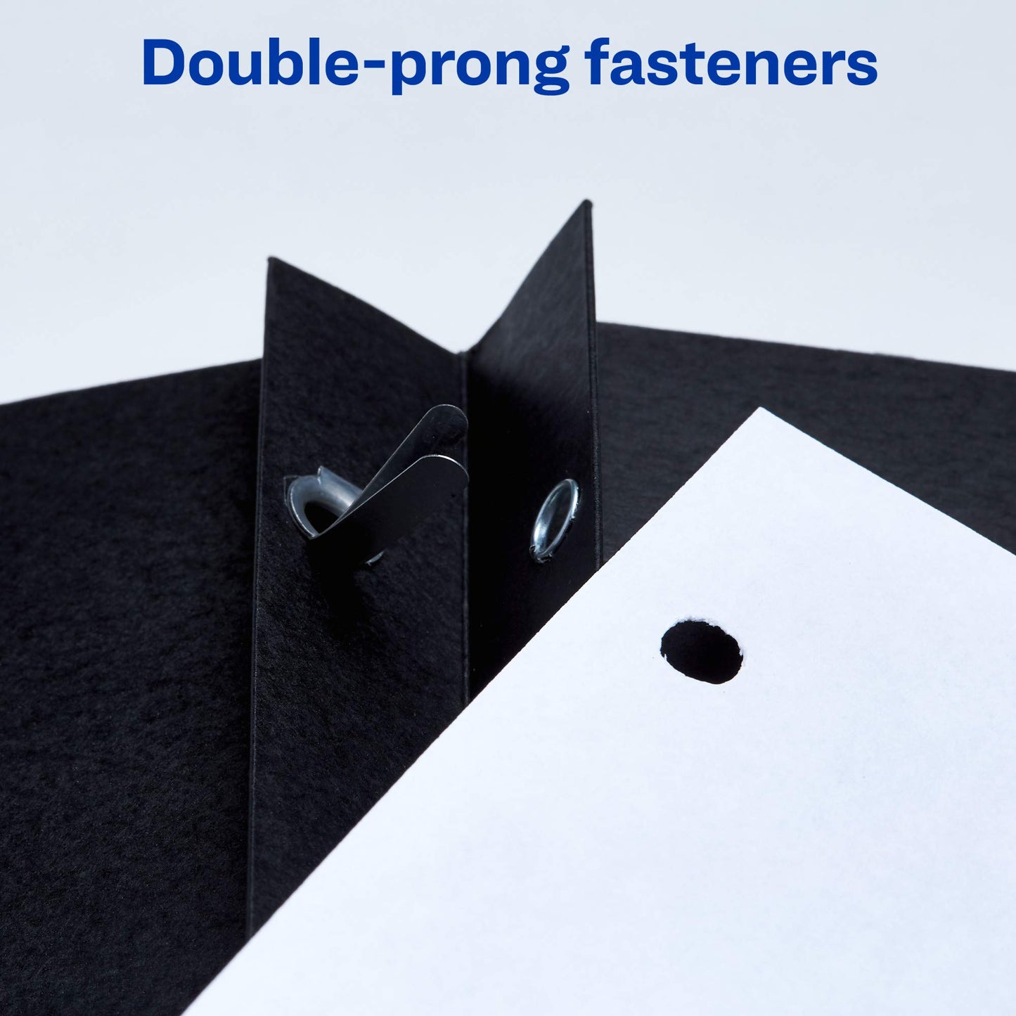 Two Pocket Folders with Fastener, Black, Paper