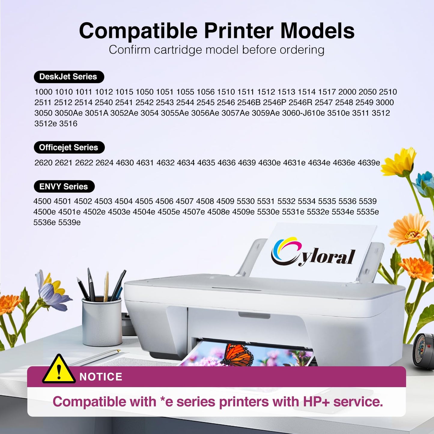 Cyloral 61XL Ink Cartridge Black for HP 61 Ink Cartridges Black for Envy 4500 5530 4501 4502 5535 Officejet 4630 4635 Deskjet 1000 2542 2540 3050 3050A for HP Ink 61 Replacement