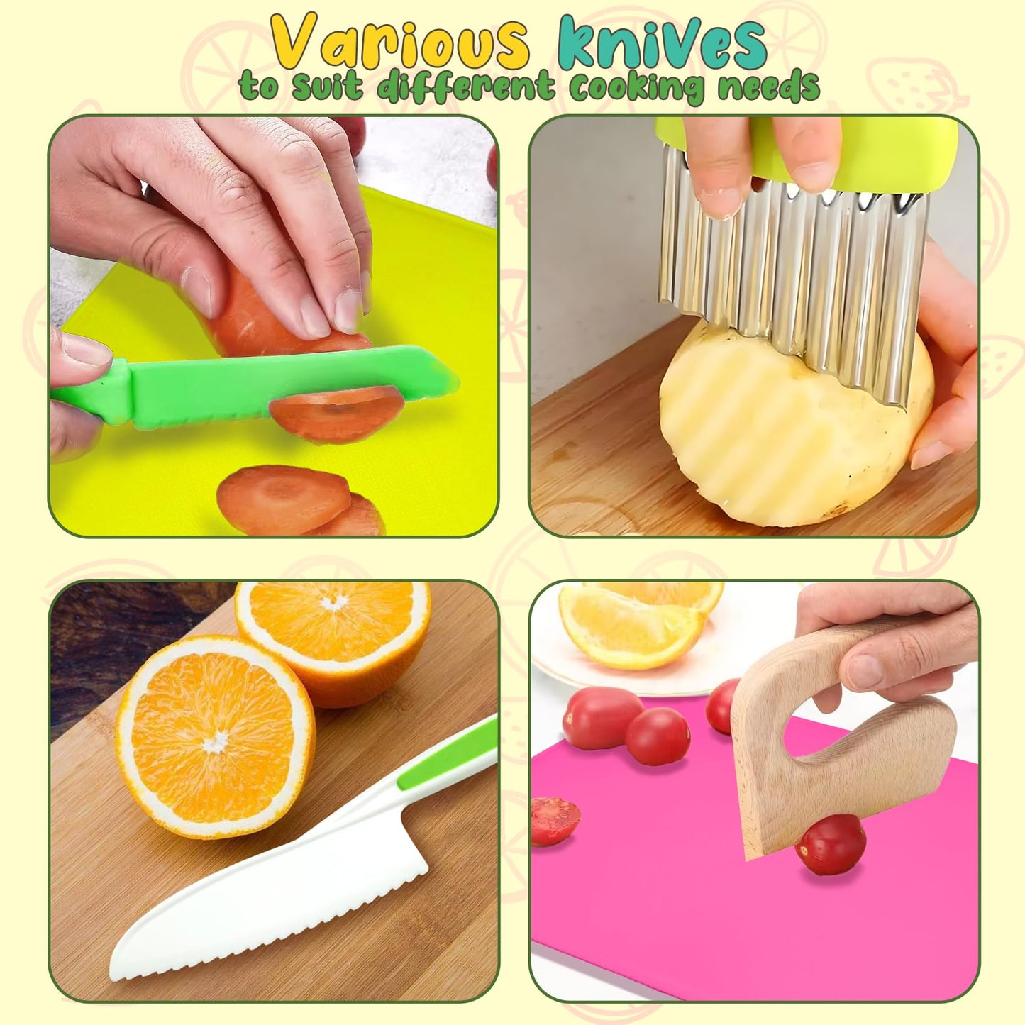 UBANTE 37 PCS Montessori Kitchen Tools for Toddler Toys, Kids Cooking Sets Real-Toddler Safe Knives Set, Educational Christmas Birthday Gift for 3 4 5 6 7 8 9 Years Old Girls Boys Kids Toddler