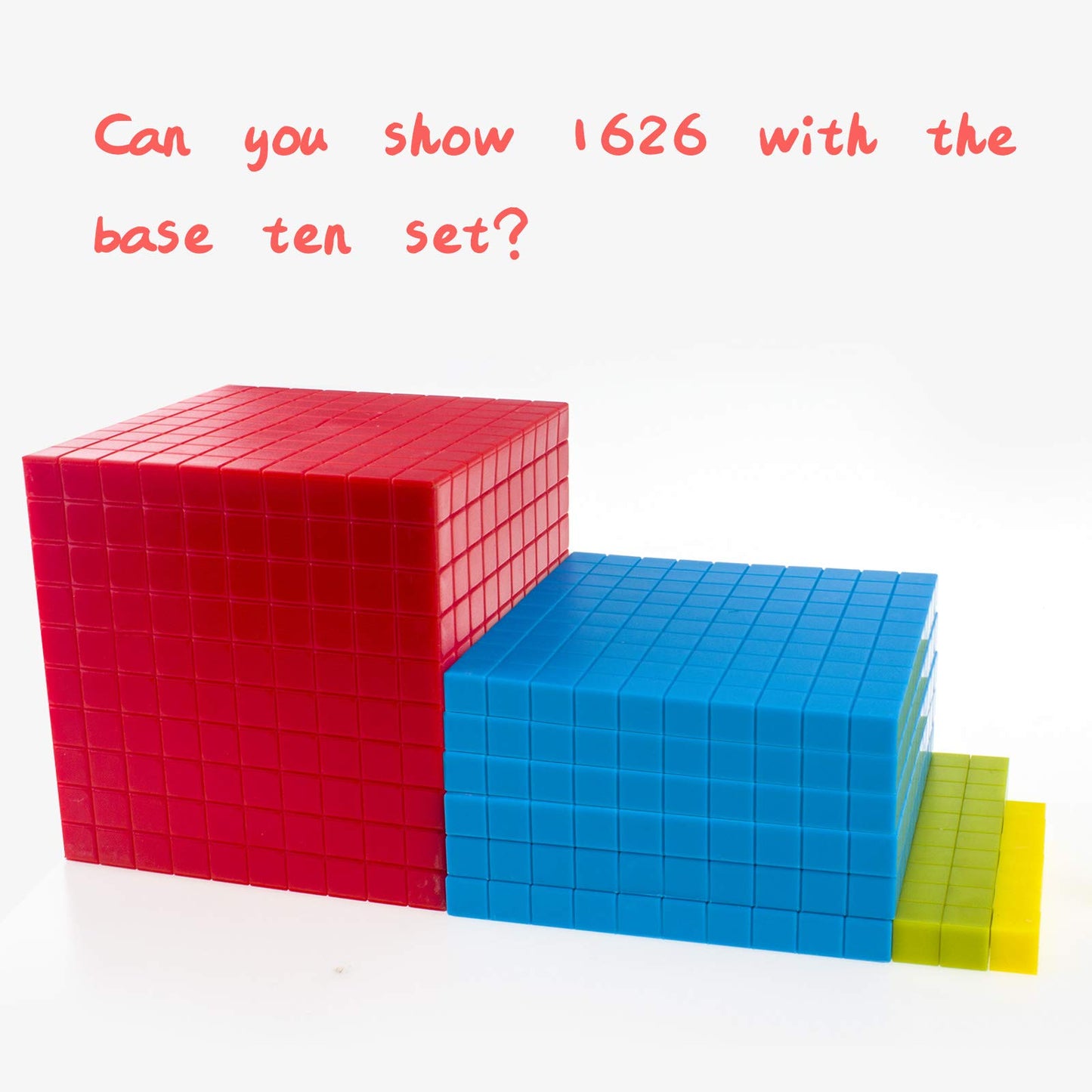 BRABURG Base Ten Blocks Set - 121PCs Base 10 Set Learning Math Manipulative Teach Kids Volume, Place Value and Number Concepts for Early Counting Math in School or Home