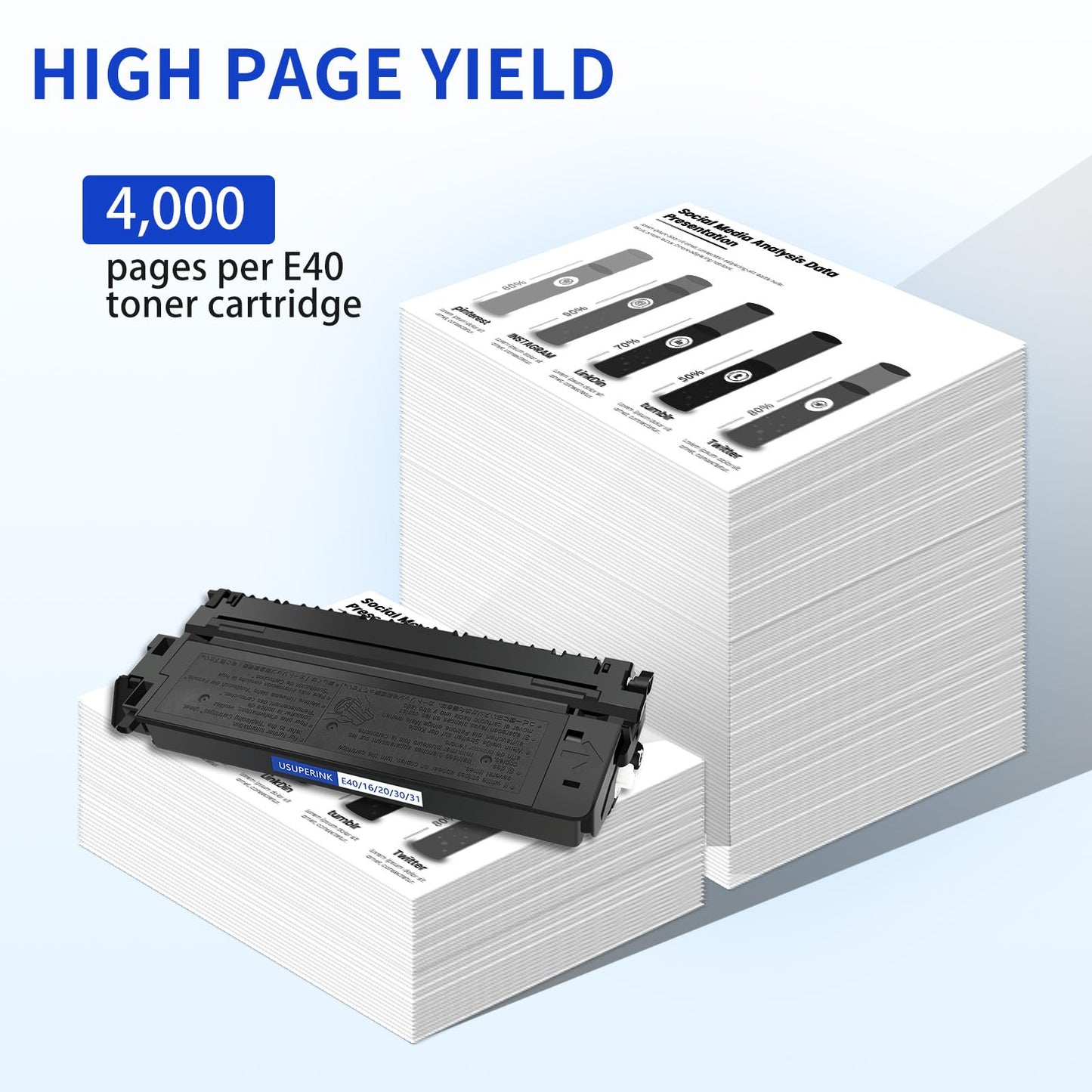 USUPERINK Compatible for Canon E40 E30 E31 E16 E20 1491A002AA Black Toner Cartridge for PC140 PC170 PC310 PC325 PC940 PC980 Copy Machines (4,000 Pages)