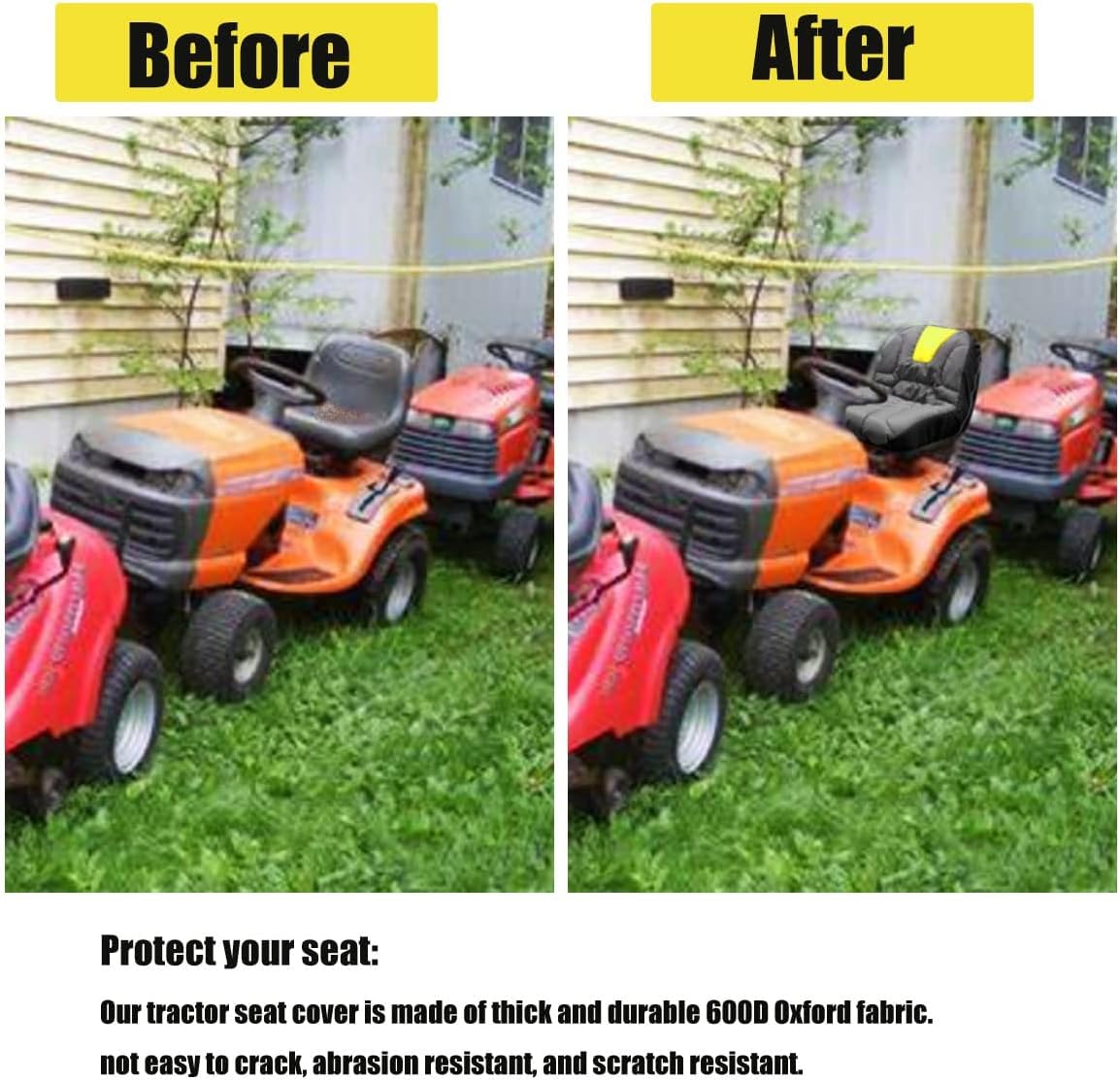 Riding Mower Seat Cover Compatible with Husqvarna,Cub Cadet,John Deere,Craftsman,Kubota,Lawn Tractor Seat Cover(Medium)