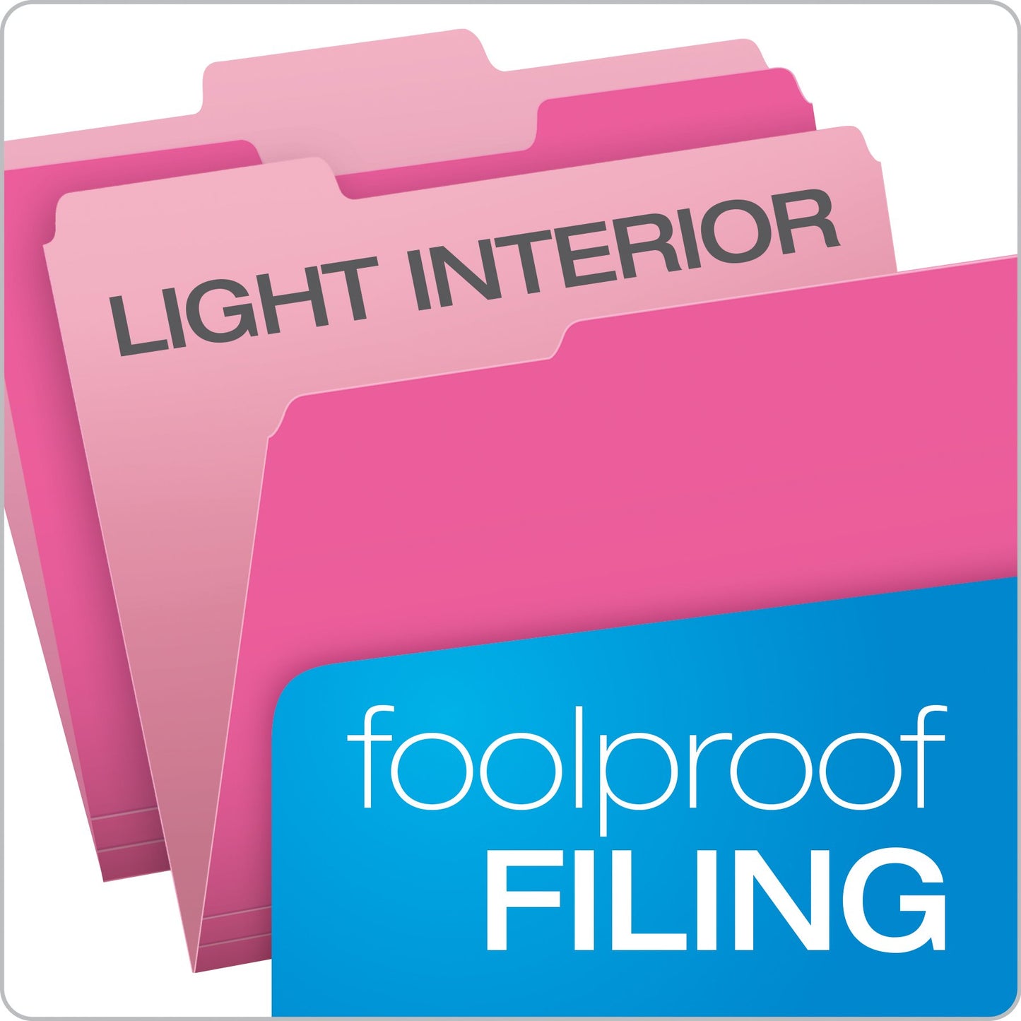 Pendaflex Two-Tone Color File Folders, Letter Size, 1/3 Cut, Pink, 100 per Box (152 1/3 PIN)