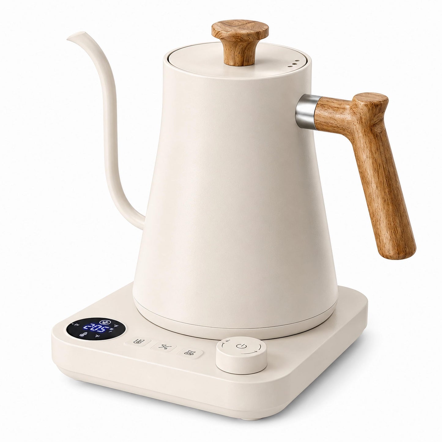 VICBINLY Electric Gooseneck Kettle, Pour Over Coffee and Tea Kettle, 0.9L Tea Kettle, 1200 Watt Quick Heating, Boil-Dry Protection, Temperature Control, Matte White