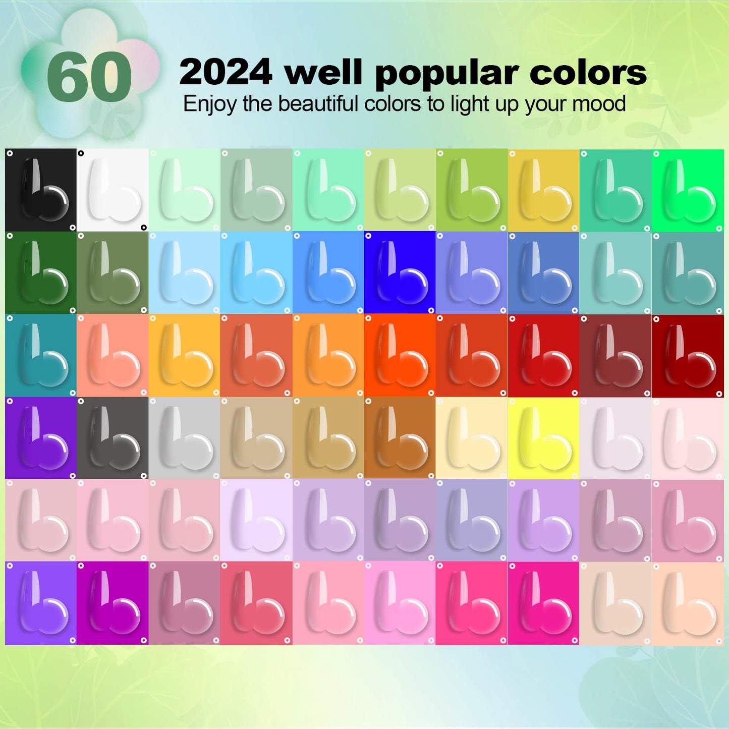 Clara Colors 64 Pcs Gel Nail Polish Kit with UV Light Nail Kit with Base Top Coat Brush Saver for Starter 60 Colors All Seasons Nude Pink Blue Green Red Soak Off Gel Polish Nail Set Nails Art DIY Gifts for Women