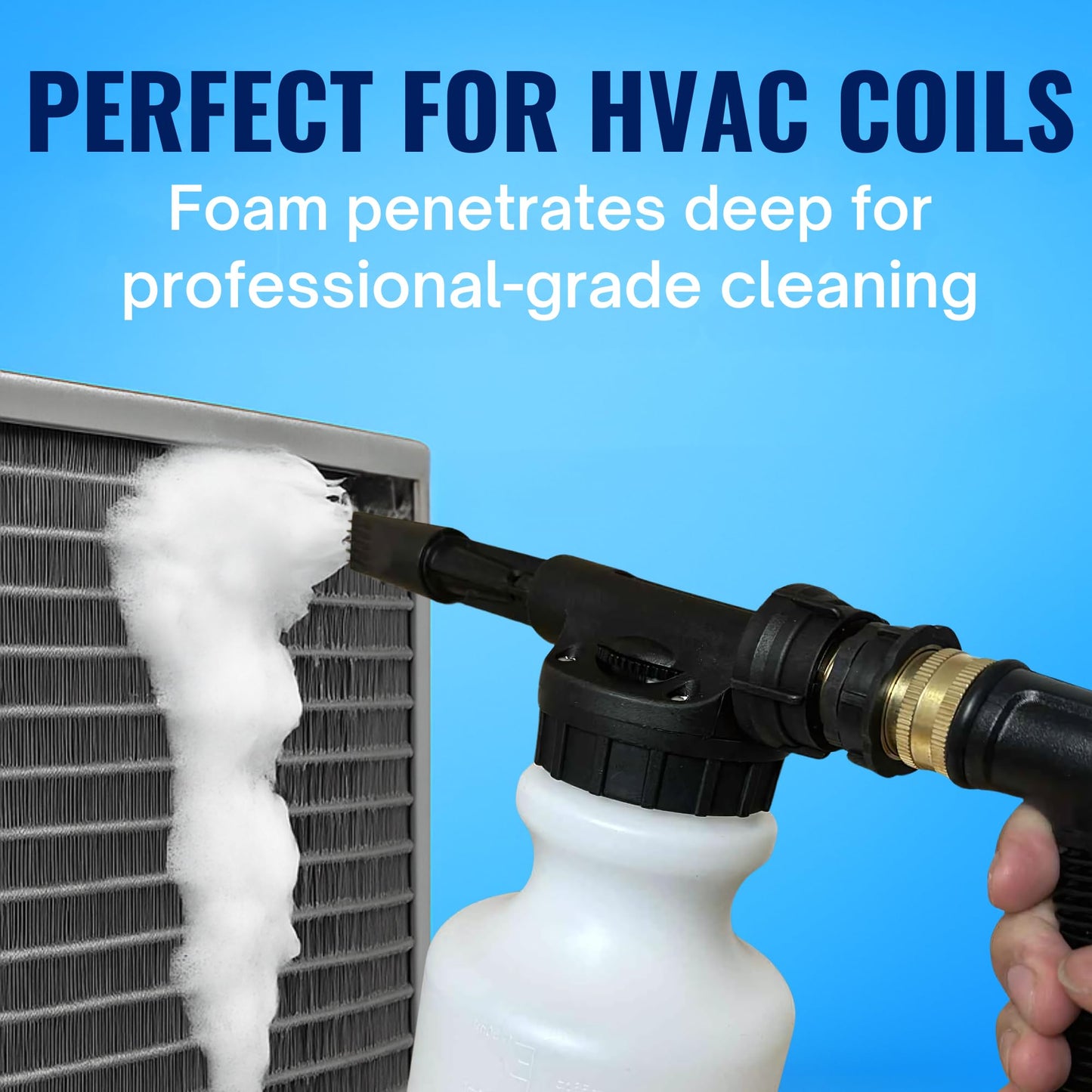 Air Pure Shop Coil Cannon Cleaner Mixing Sprayer, 2L Bottle, Automatic Dilution, Foaming Wand, HVAC Coil Cleaner, Car Detailing, Outdoor Equipment Cleaning